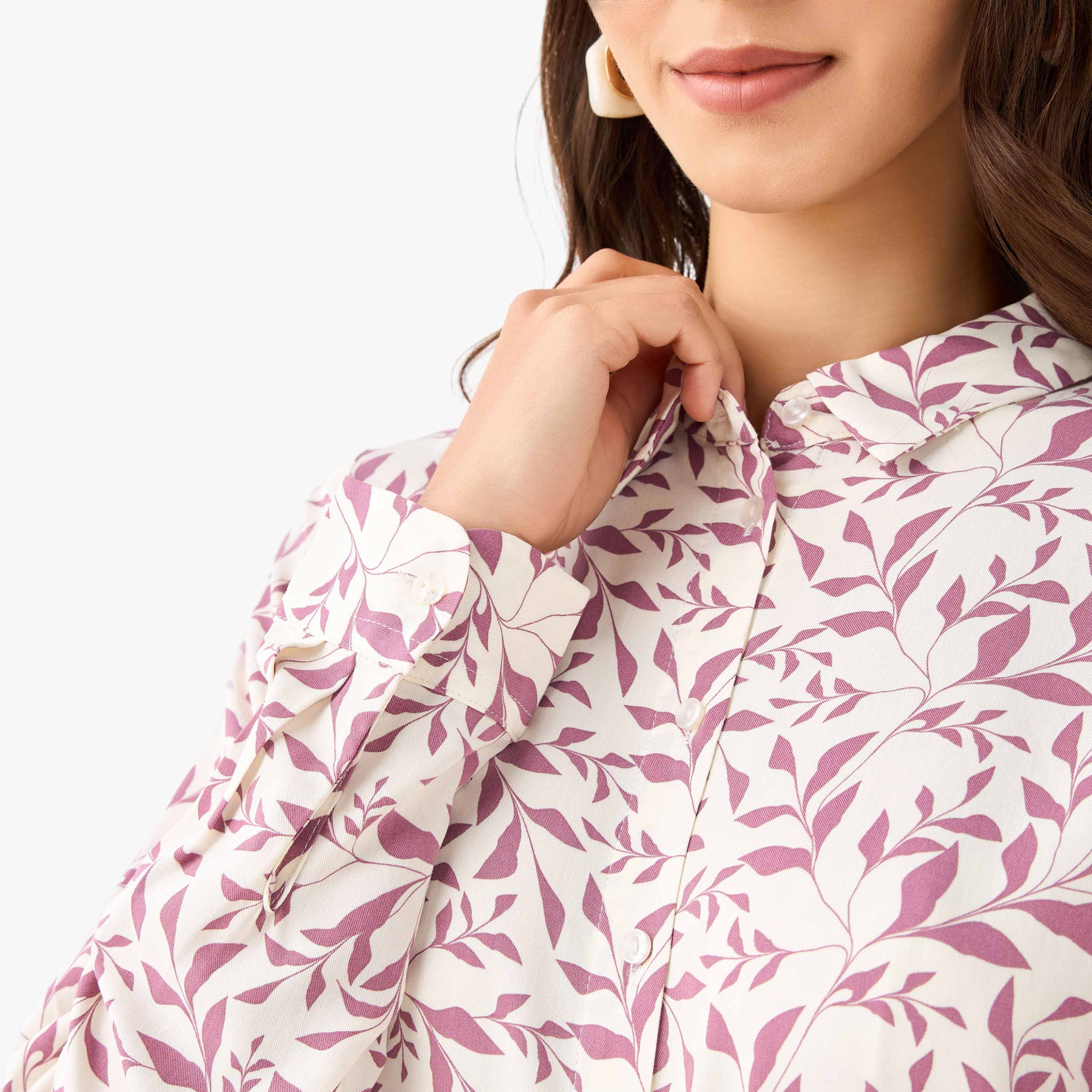 قميص فيسكوز بطبعة أوراق-women-clothing-shirtsandblouses-shirts-image-5