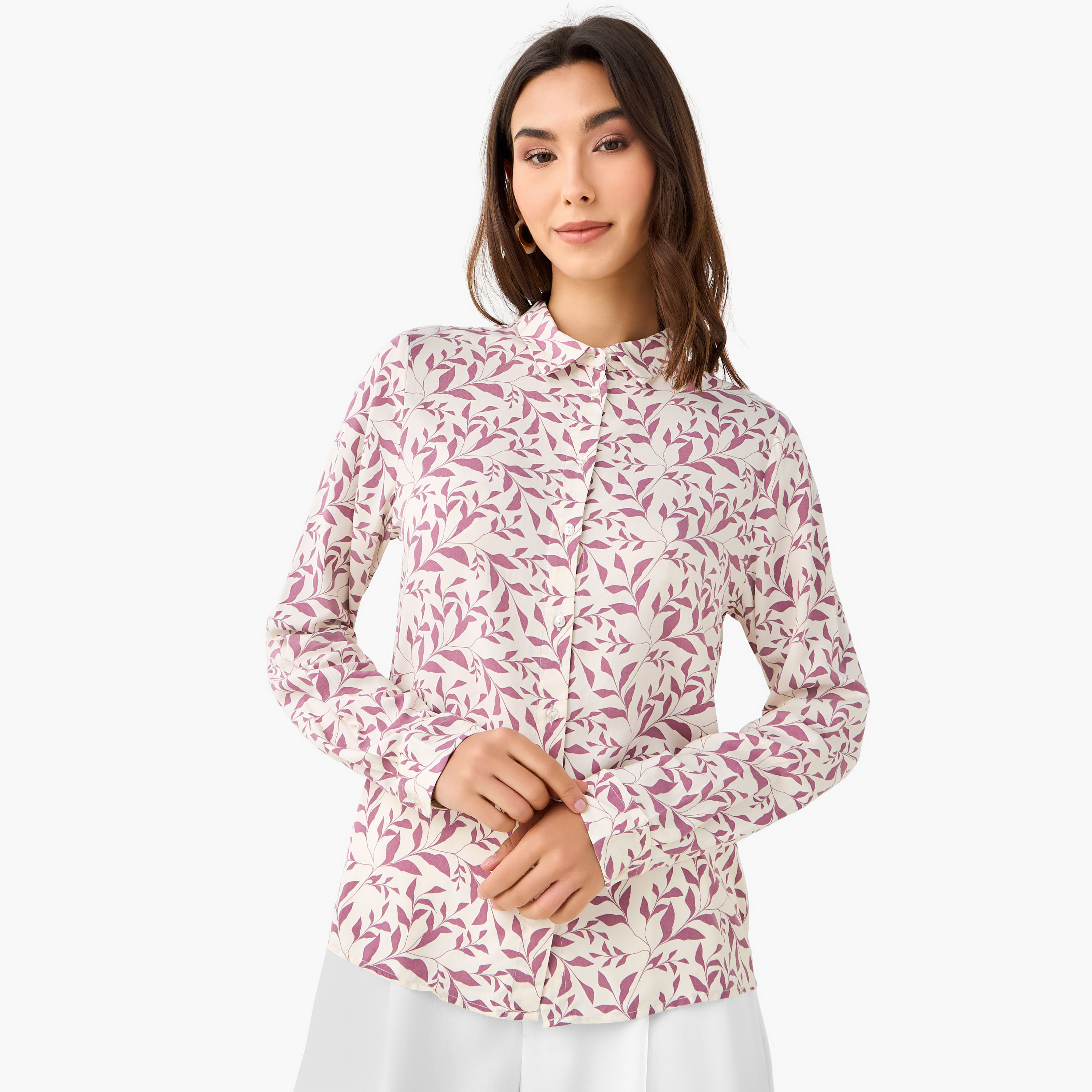 قميص فيسكوز بطبعة أوراق-women-clothing-shirtsandblouses-shirts-image-6