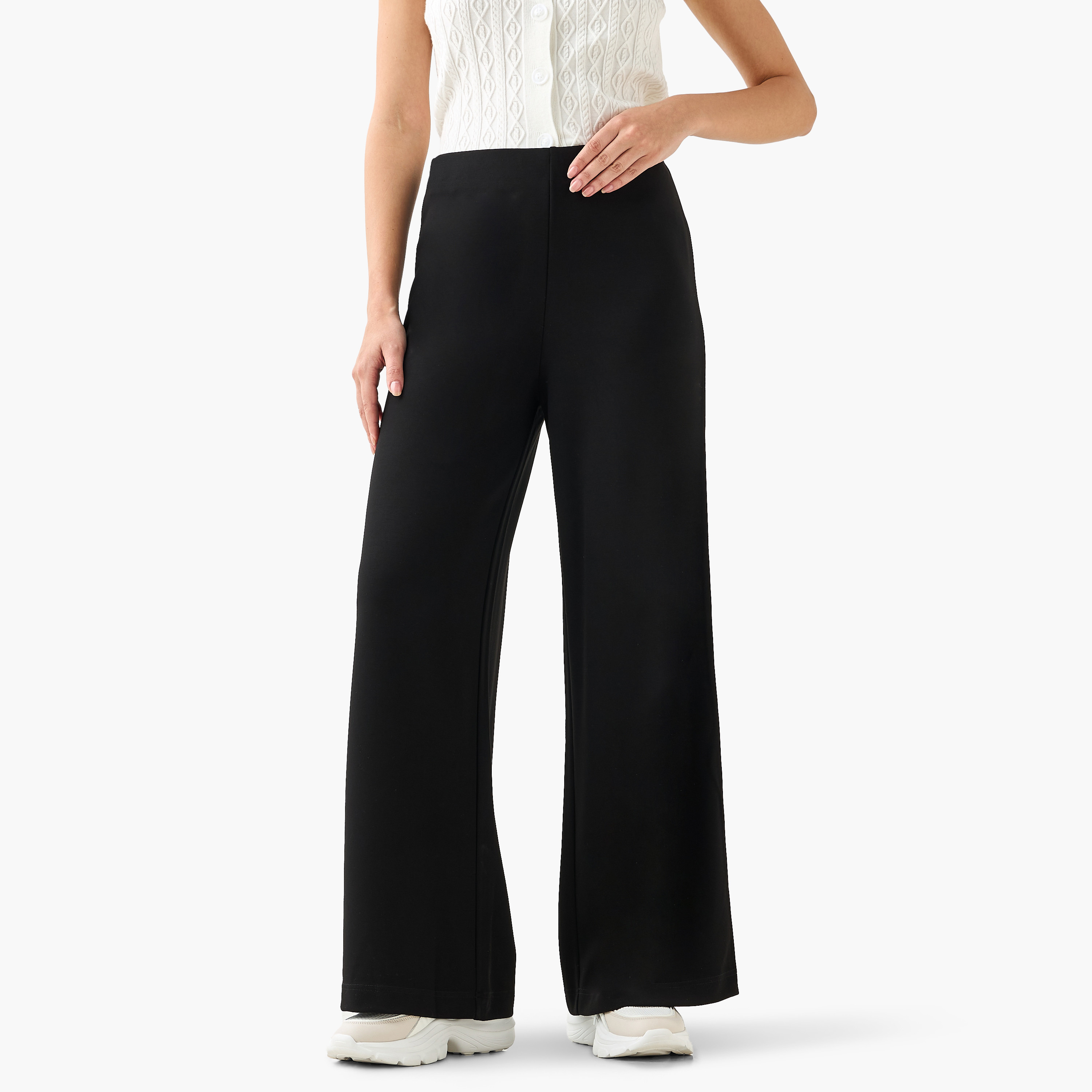 Flexi Waist Modal Blend Wide Leg Pants-women-clothing-bottoms-trousers-image-2