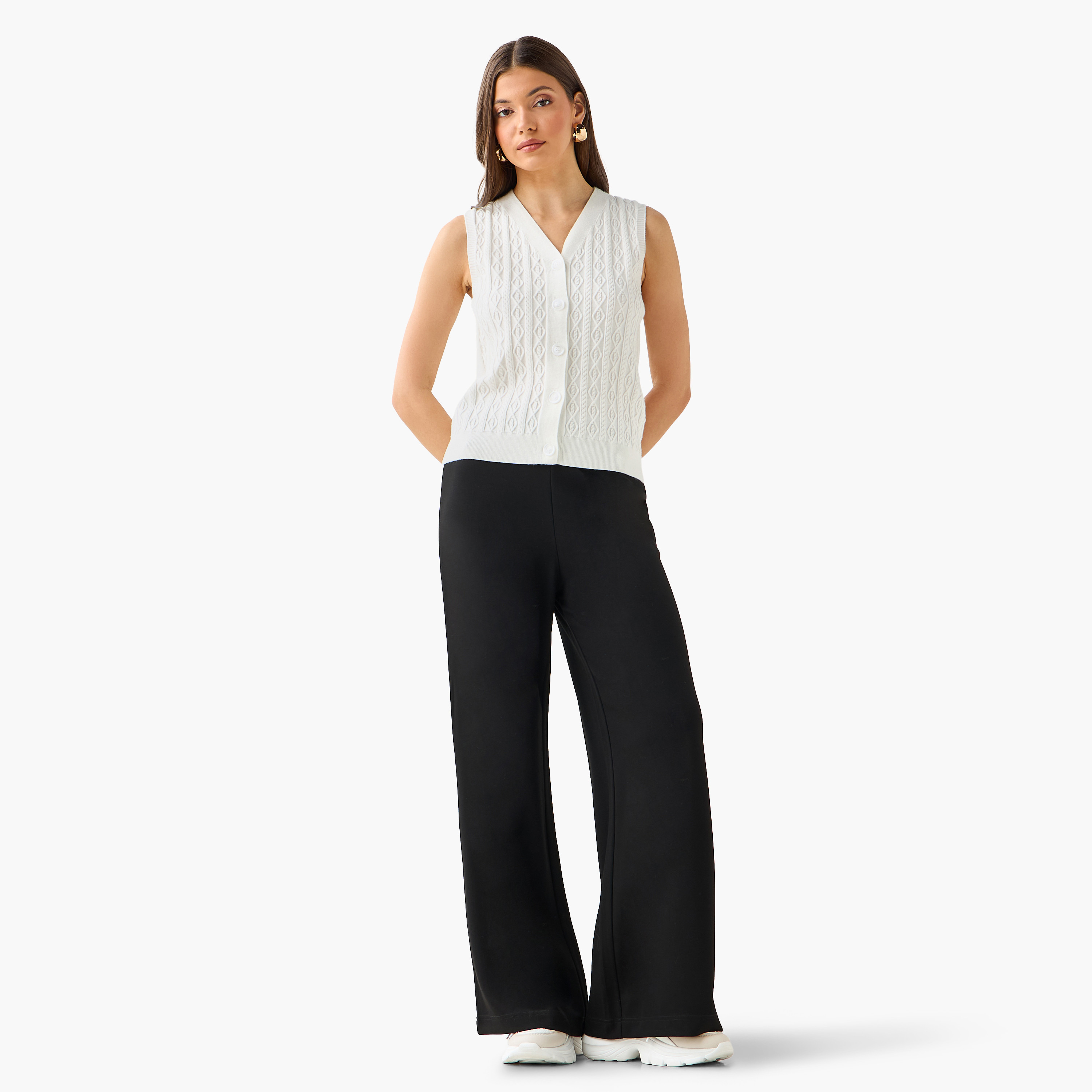 Flexi Waist Modal Blend Wide Leg Pants-women-clothing-bottoms-trousers-image-3
