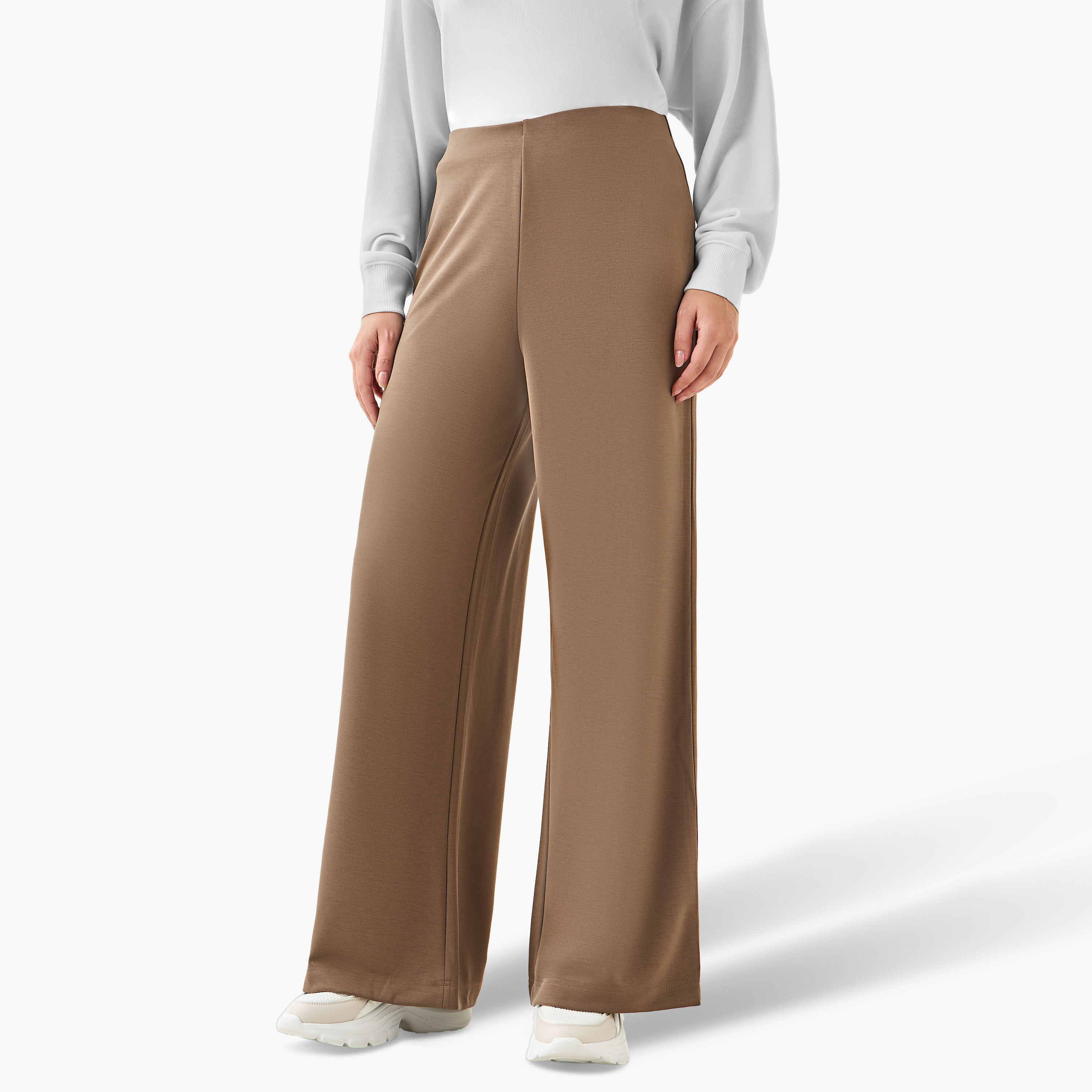 Flexi Waist Modal Blend Wide Leg Pants-women-clothing-coordsets-image-2