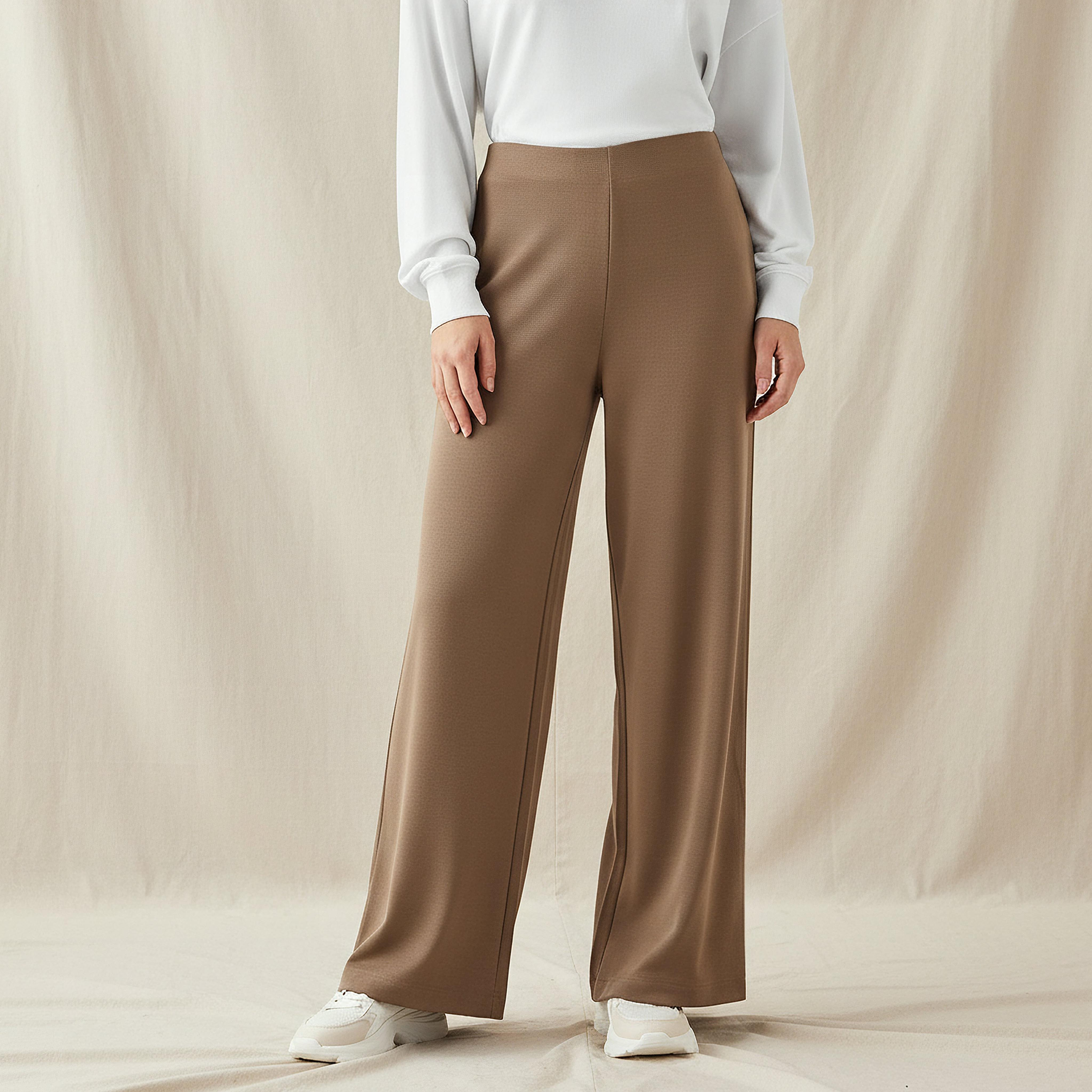 Flexi Waist Modal Blend Wide Leg Pants-women-clothing-coordsets-image-1