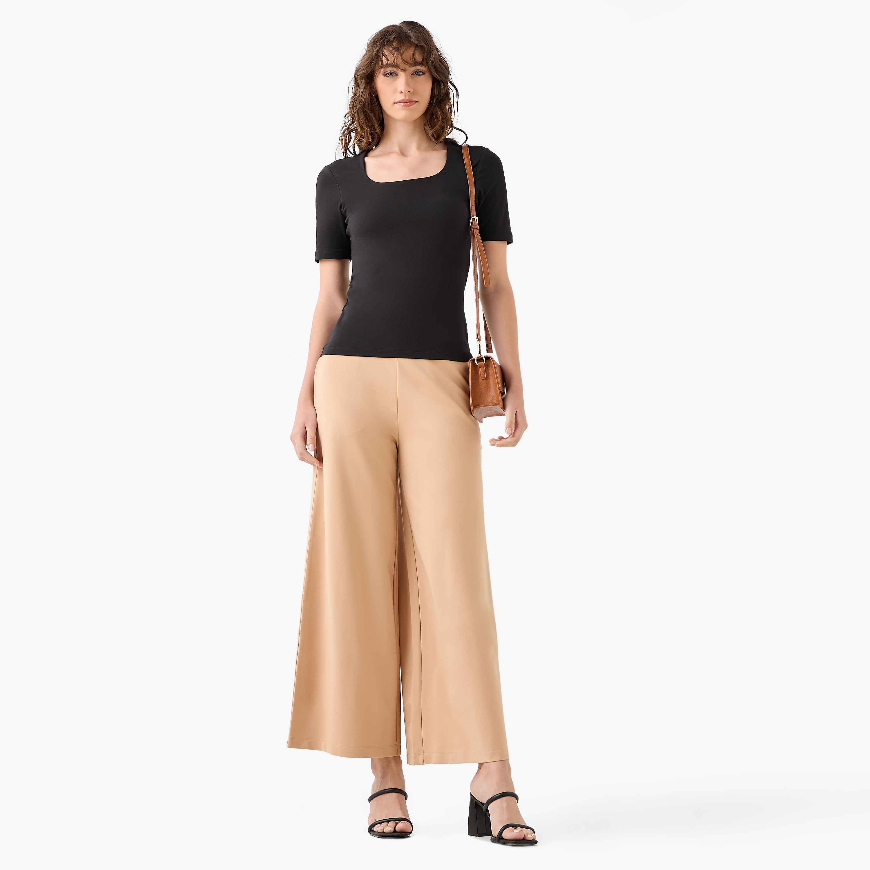 Microfibre T-shirt with Square Neck-women-clothing-tshirts-image-3