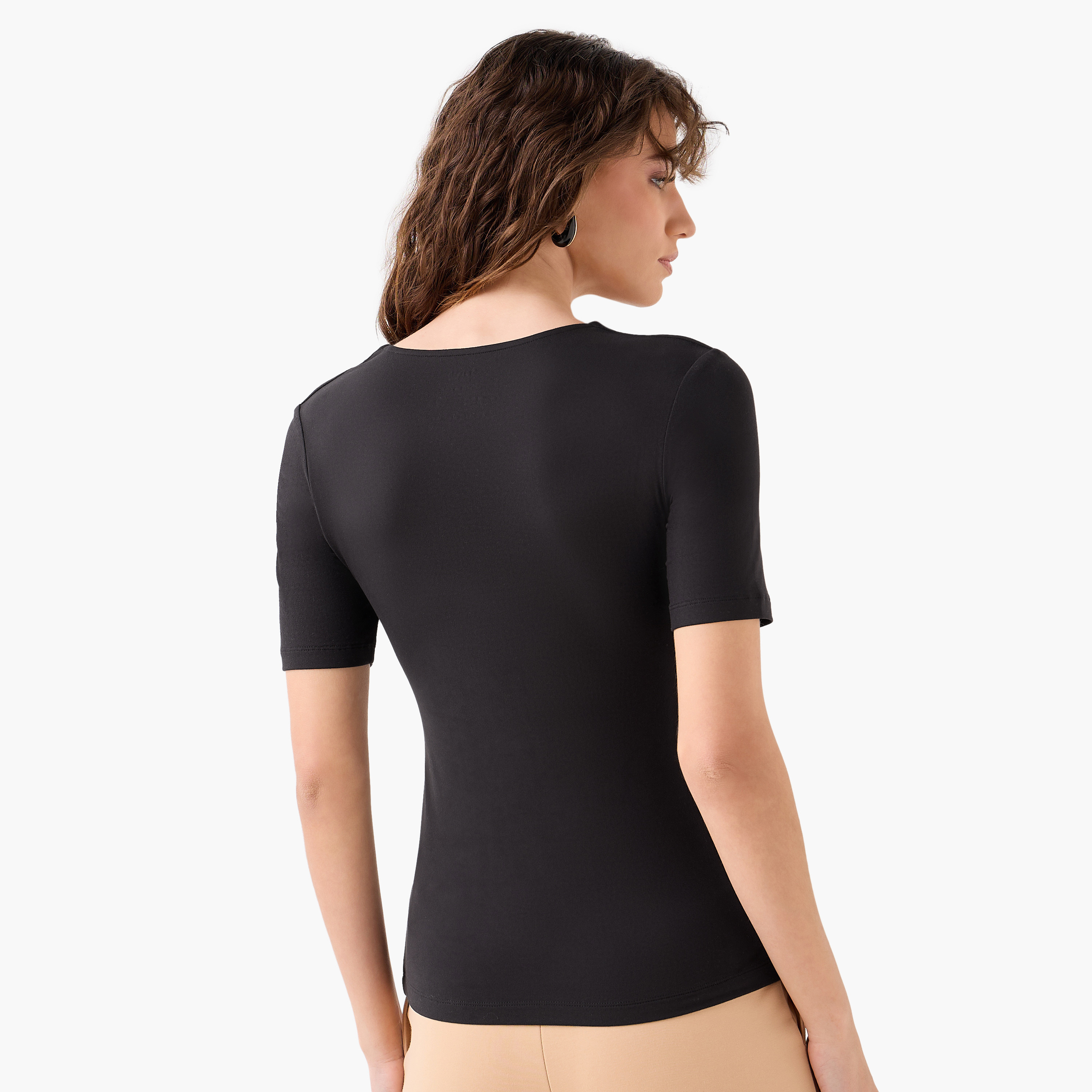 Microfibre T-shirt with Square Neck-women-clothing-tshirts-image-4