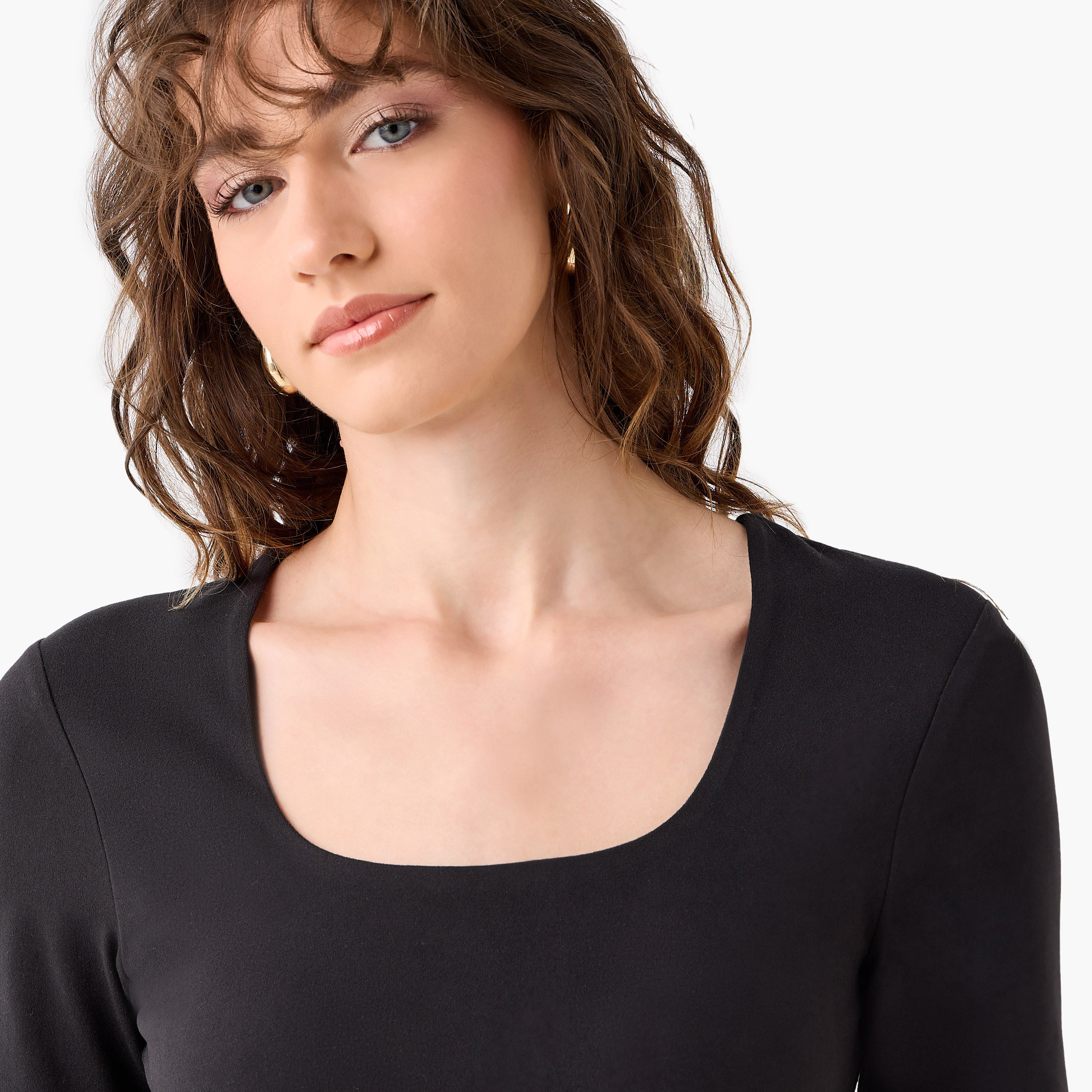 Microfibre T-shirt with Square Neck-women-clothing-tshirts-image-6