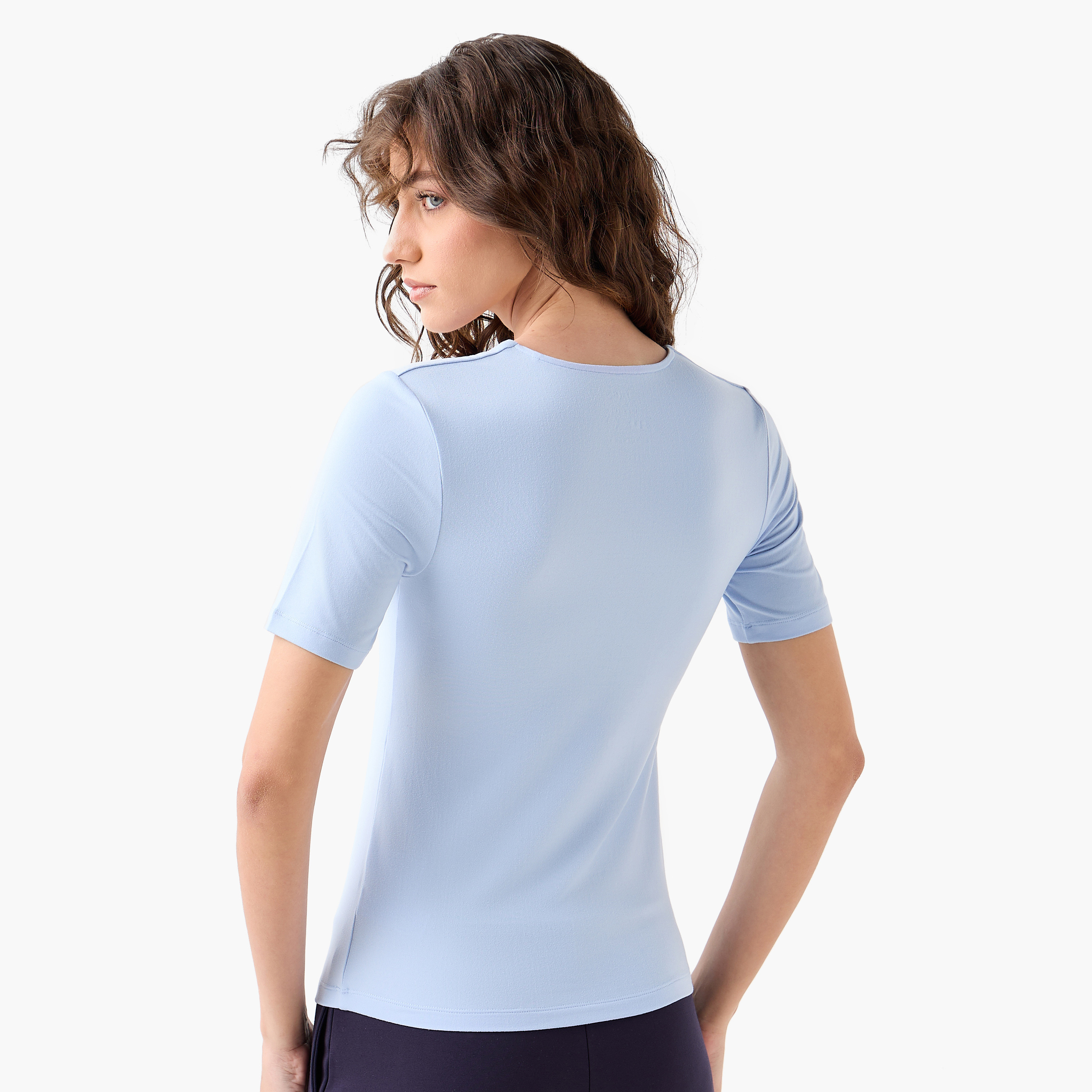 تيشيرت مايكروفايبر برقبة مربعة-women-clothing-tshirts-image-4