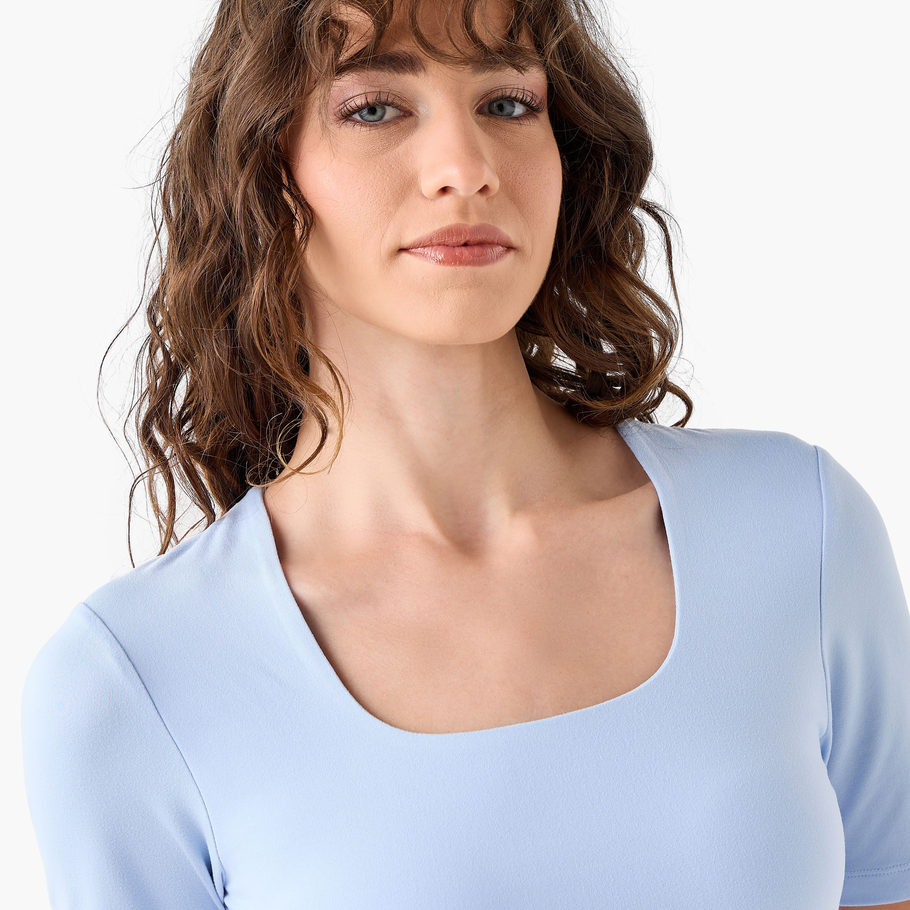 تيشيرت مايكروفايبر برقبة مربعة-women-clothing-tshirts-image-6