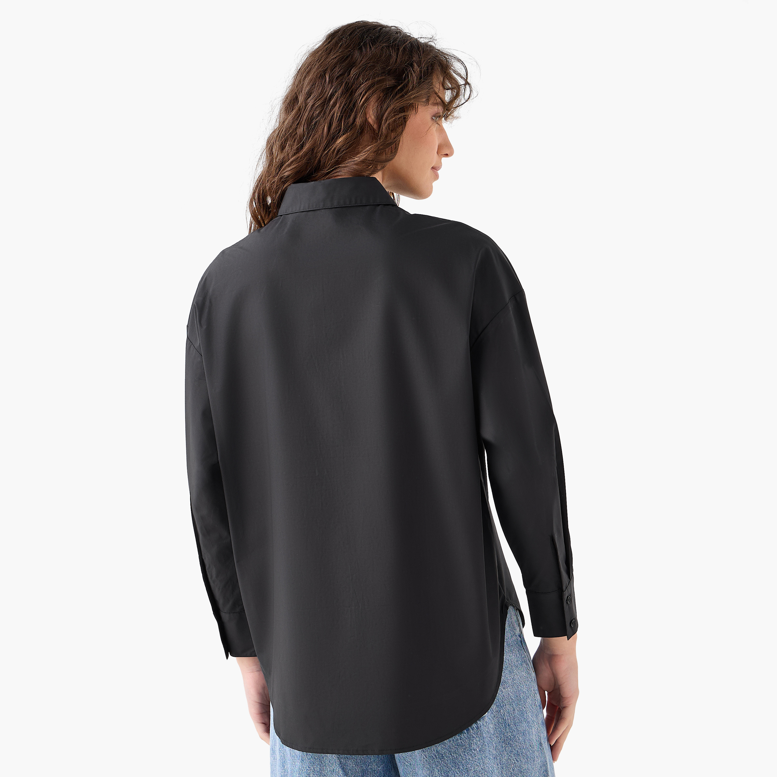 Poplin Cotton Shirt with Collar-women-clothing-shirtsandblouses-shirts-image-5