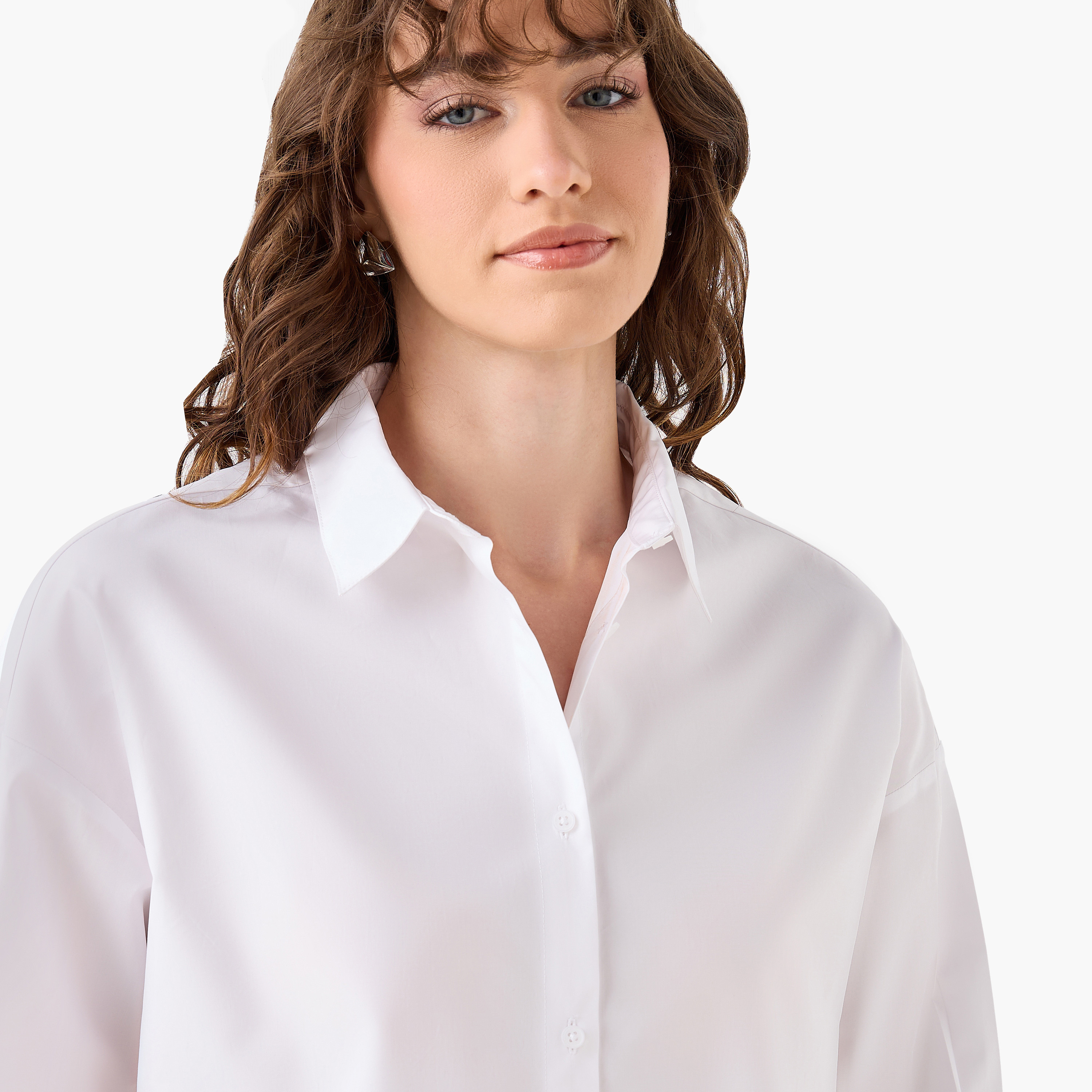 قميص قطن بوبلين بياقة عاديّة-women-clothing-shirtsandblouses-shirts-image-2