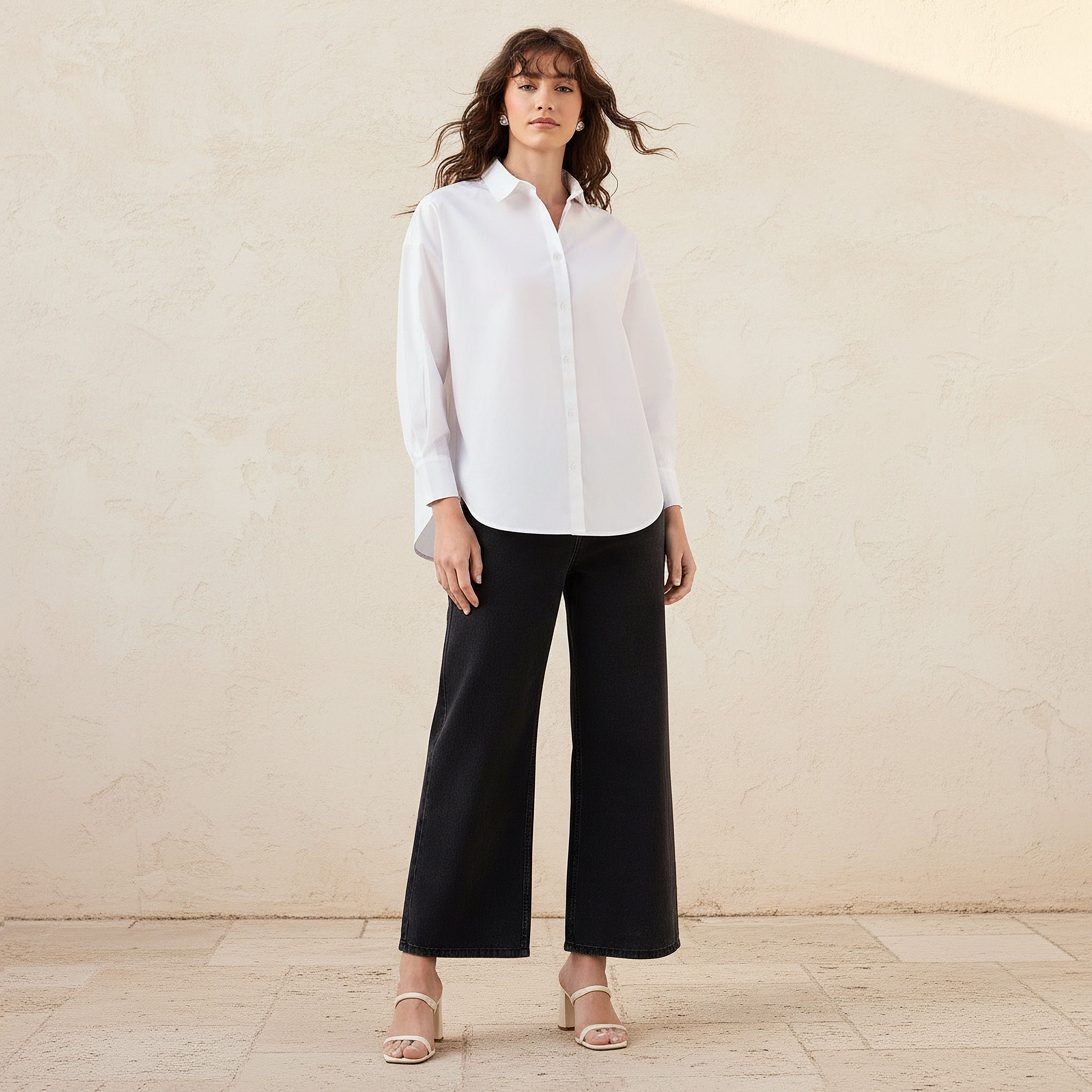 قميص قطن بوبلين بياقة عاديّة-women-clothing-shirtsandblouses-shirts-image-8