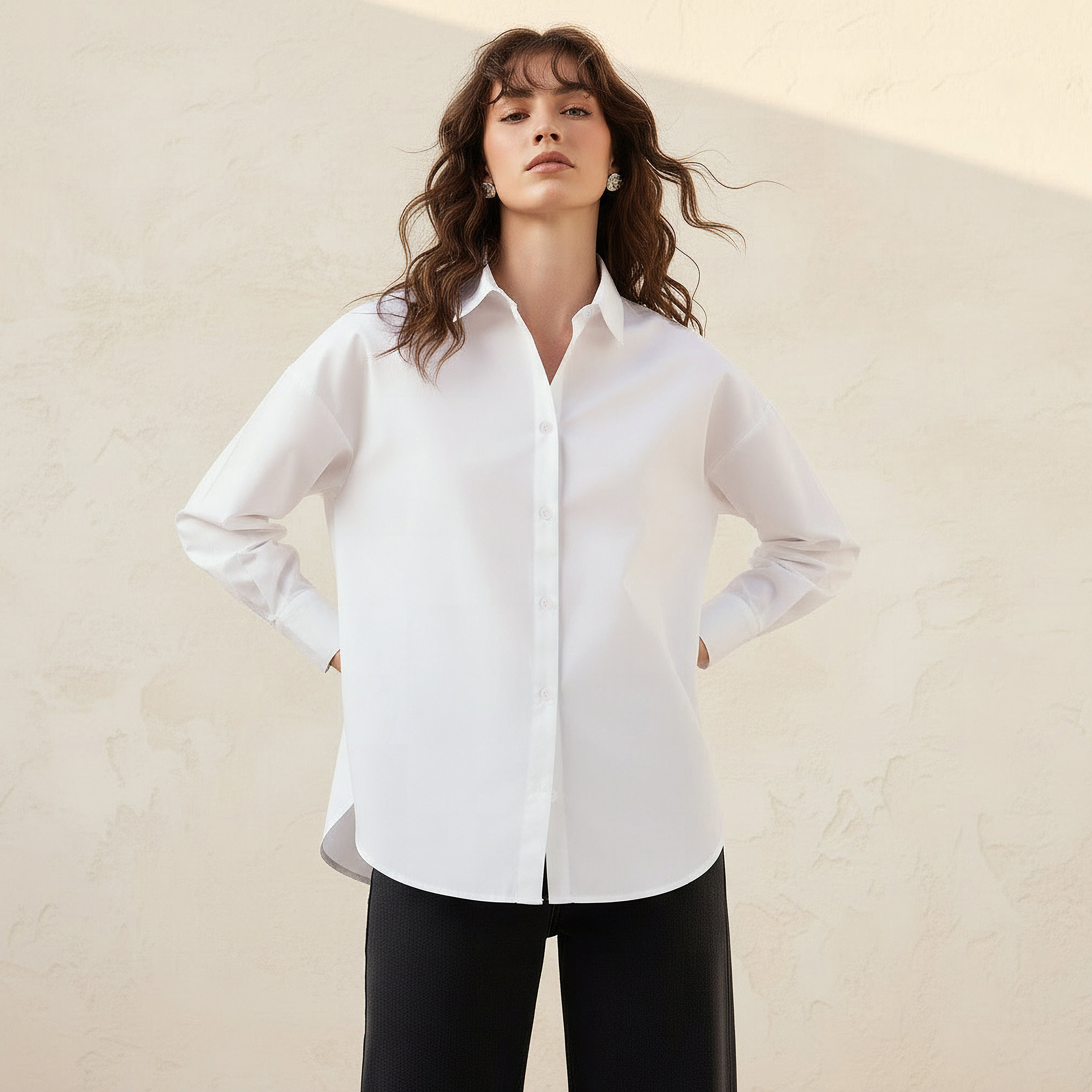 قميص قطن بوبلين بياقة عاديّة-women-clothing-shirtsandblouses-shirts-image-7