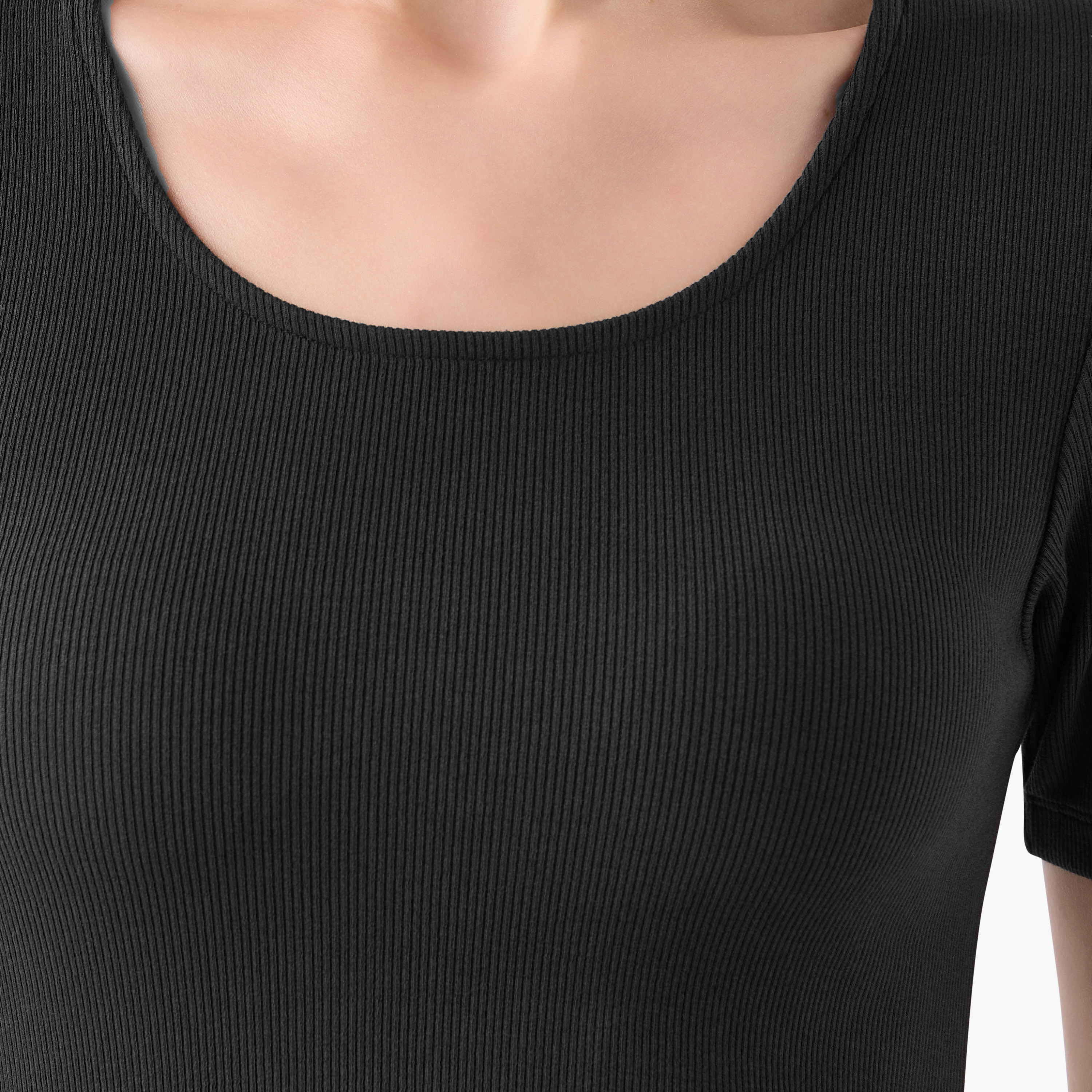 A-line Midi Dress with Ribbed Texture-women-clothing-dresses-image-5