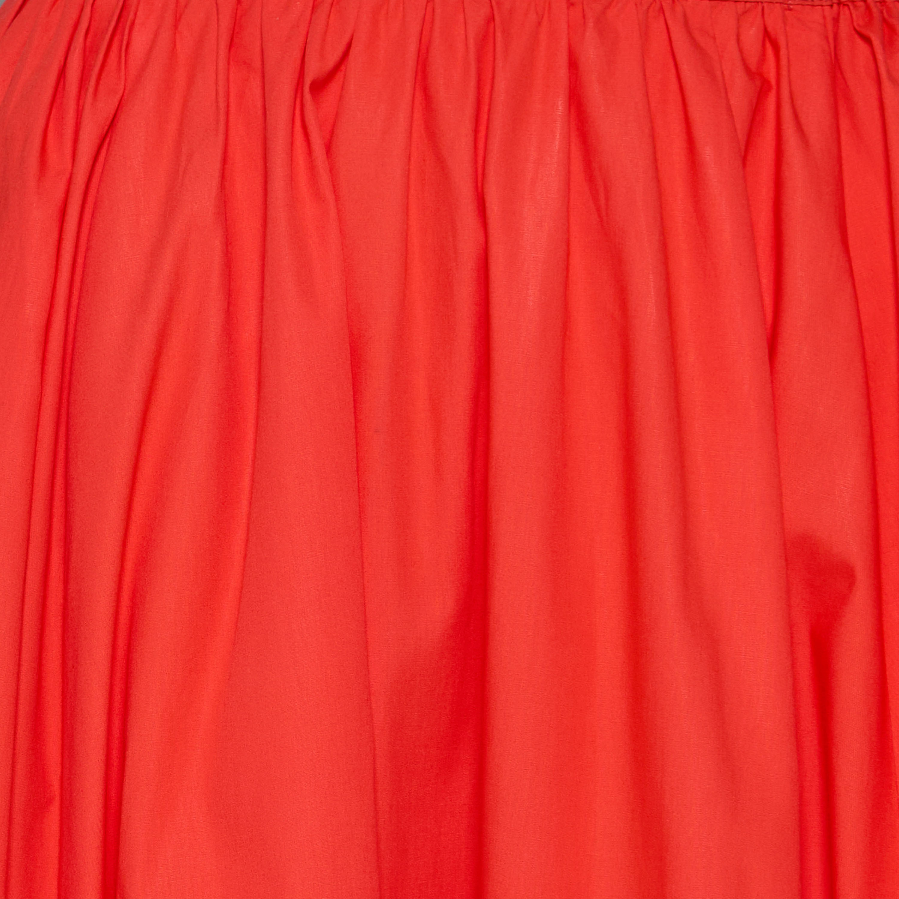 Midi Cotton A-line Skirt with Semi-Elasticated Waist-women-clothing-bottoms-skirts-image-2
