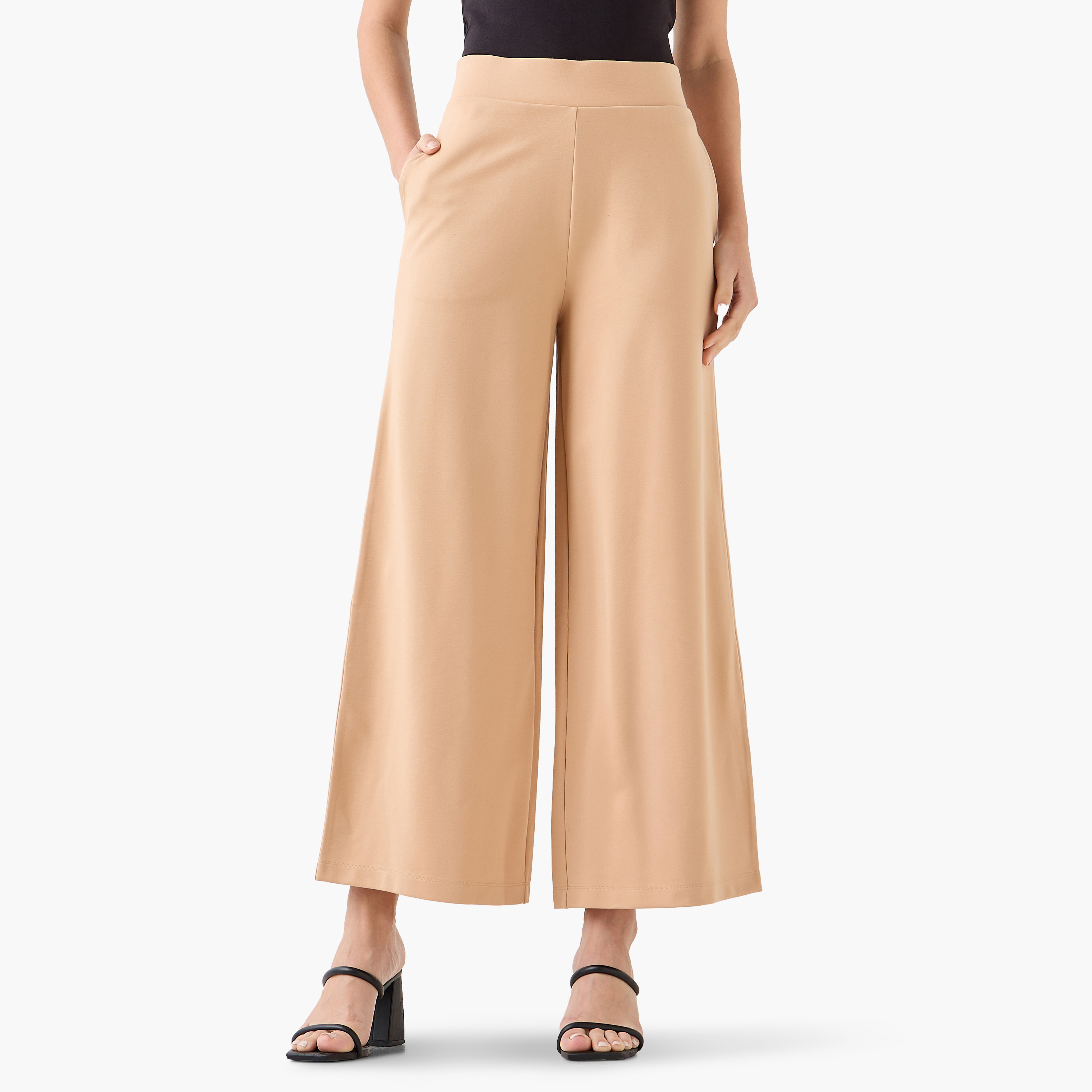 Flexi Waist Wide Leg Pants-women-clothing-bottoms-trousers-image-2