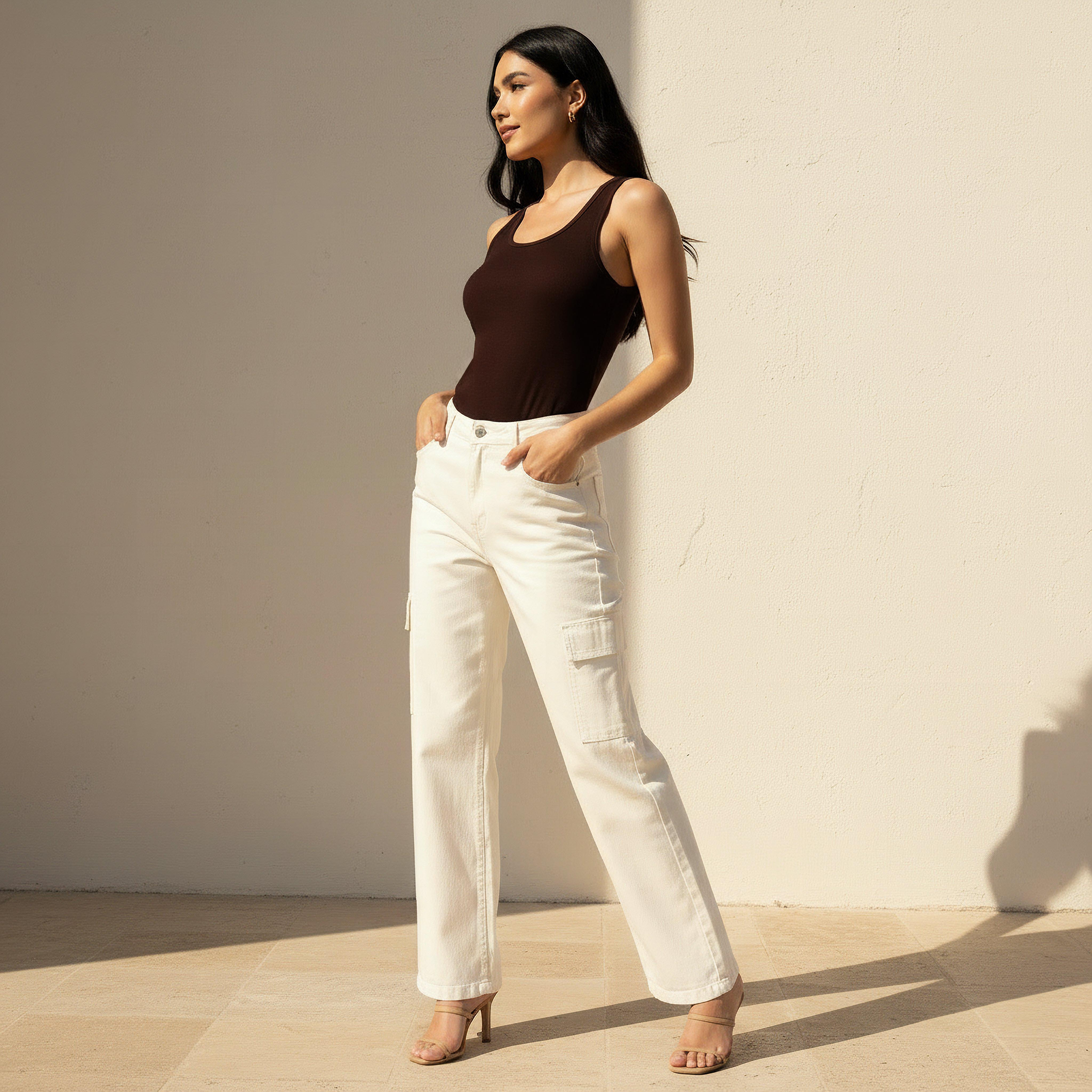 بلوزة تانك بارزة الملمس مضلعة بقصّة سليم-women-clothing-tshirts-image-3