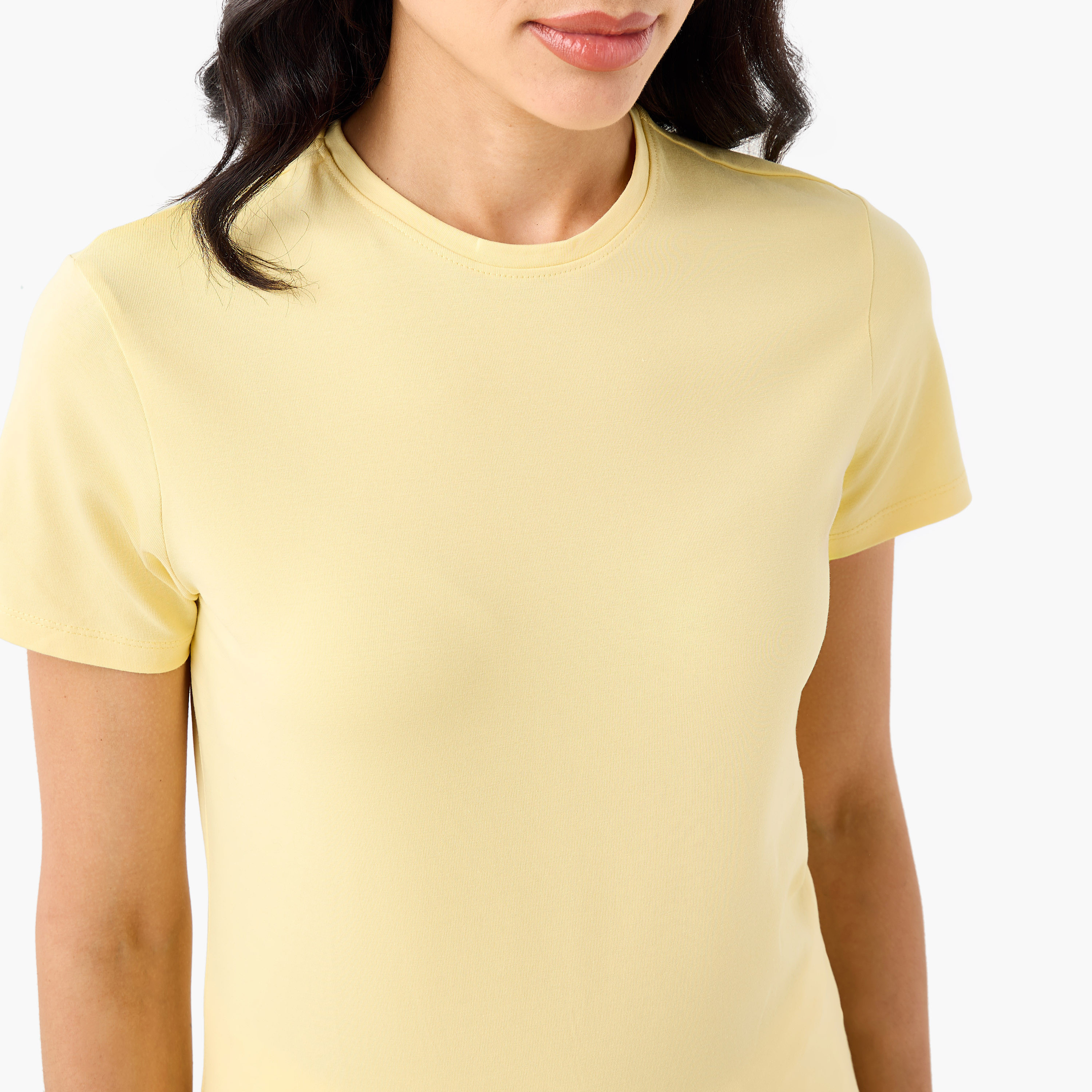 Slim Fit T-shirt with Crew Neck-women-clothing-tshirts-image-5