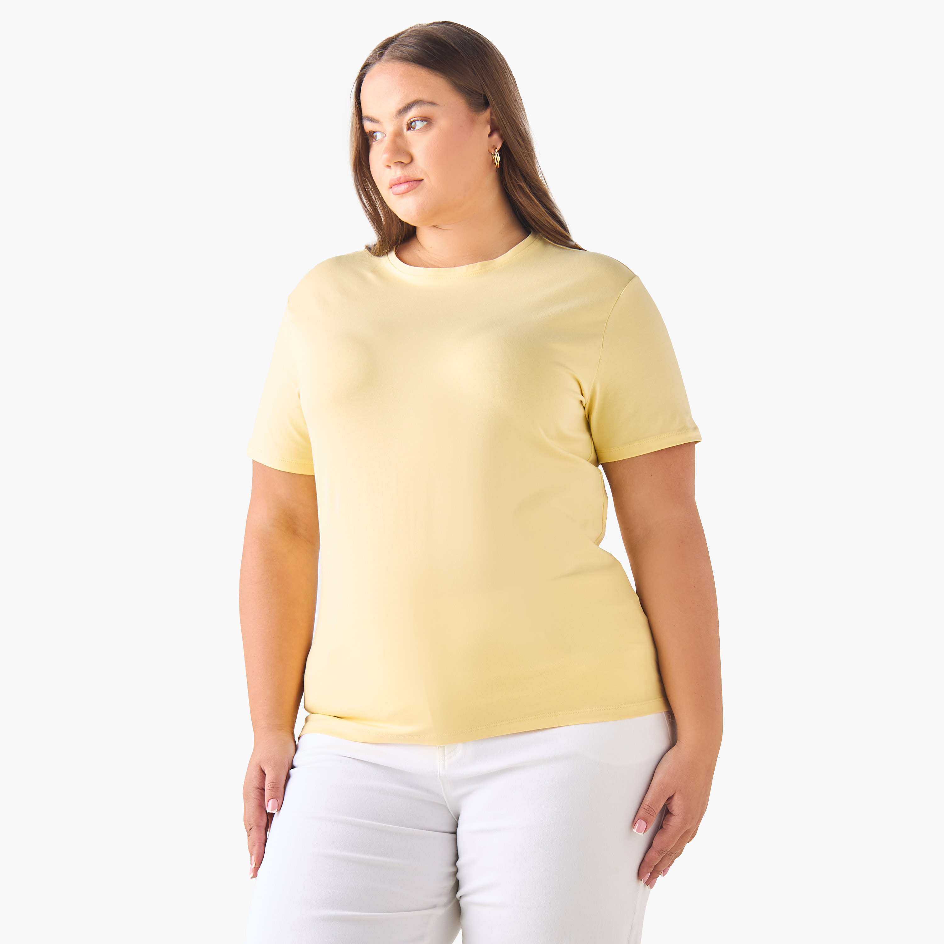 Slim Fit T-shirt with Crew Neck-women-clothing-tshirts-image-2