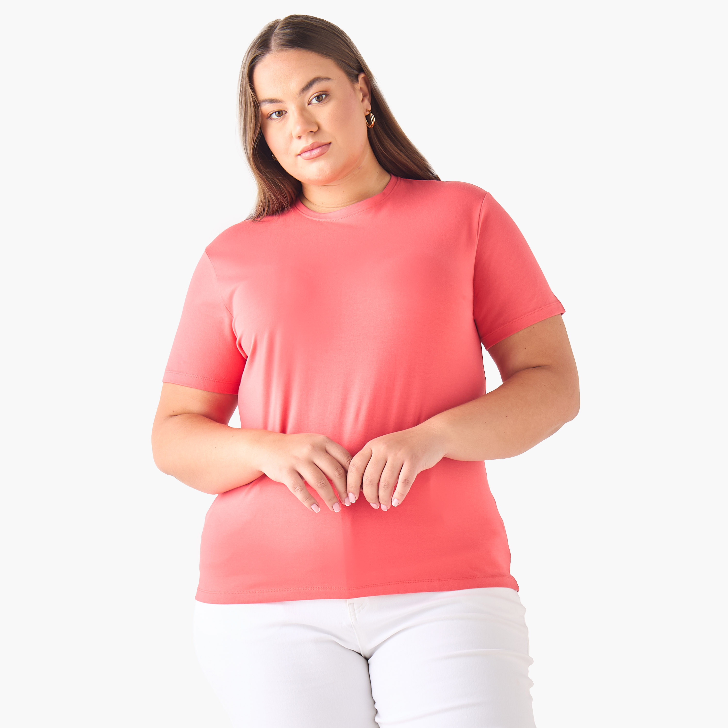 تيشيرت بقصة ورقبة ضيقة-women-clothing-tshirts-image-2