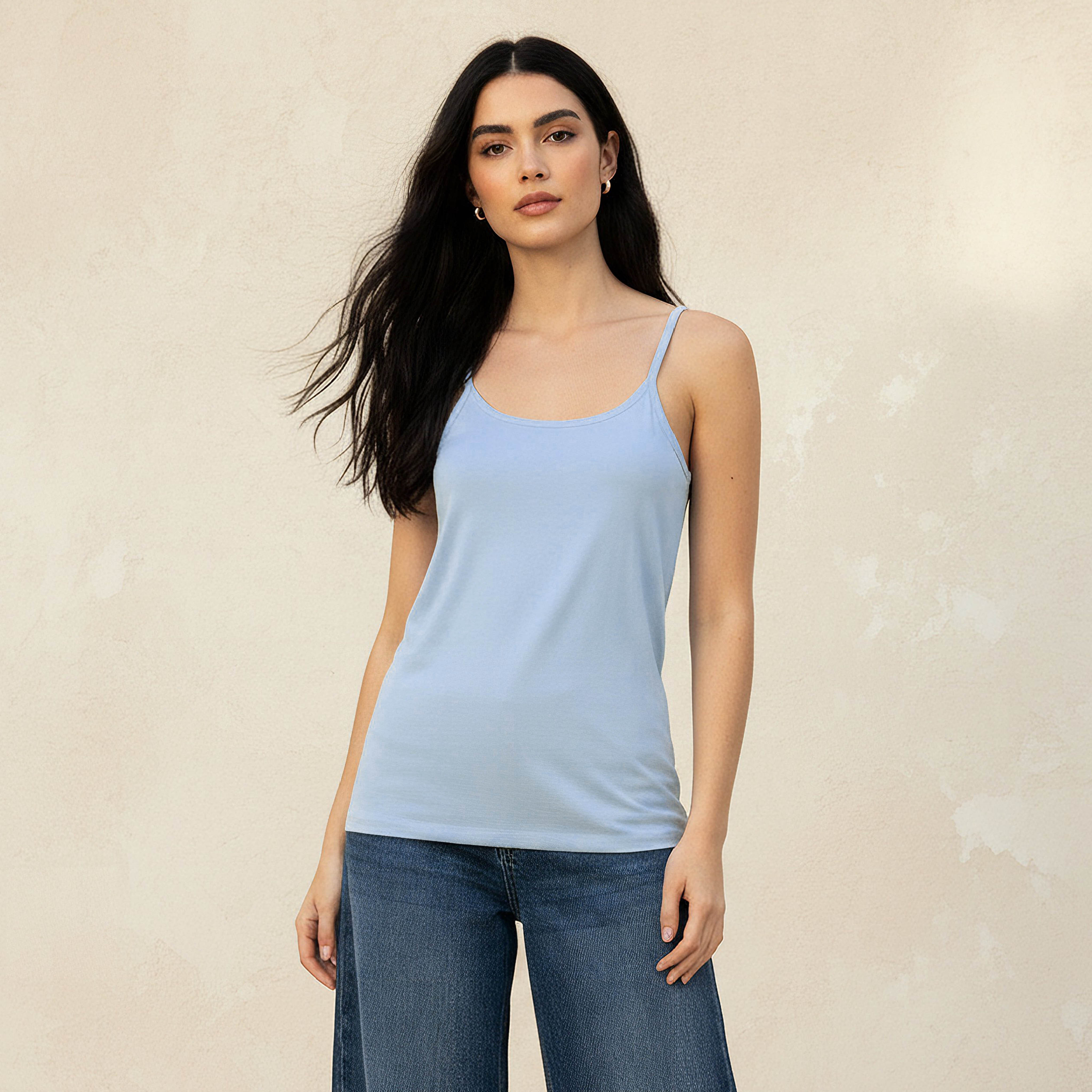 Slim Fit Tank Top with Spaghetti Straps-women-clothing-tshirts-image-5
