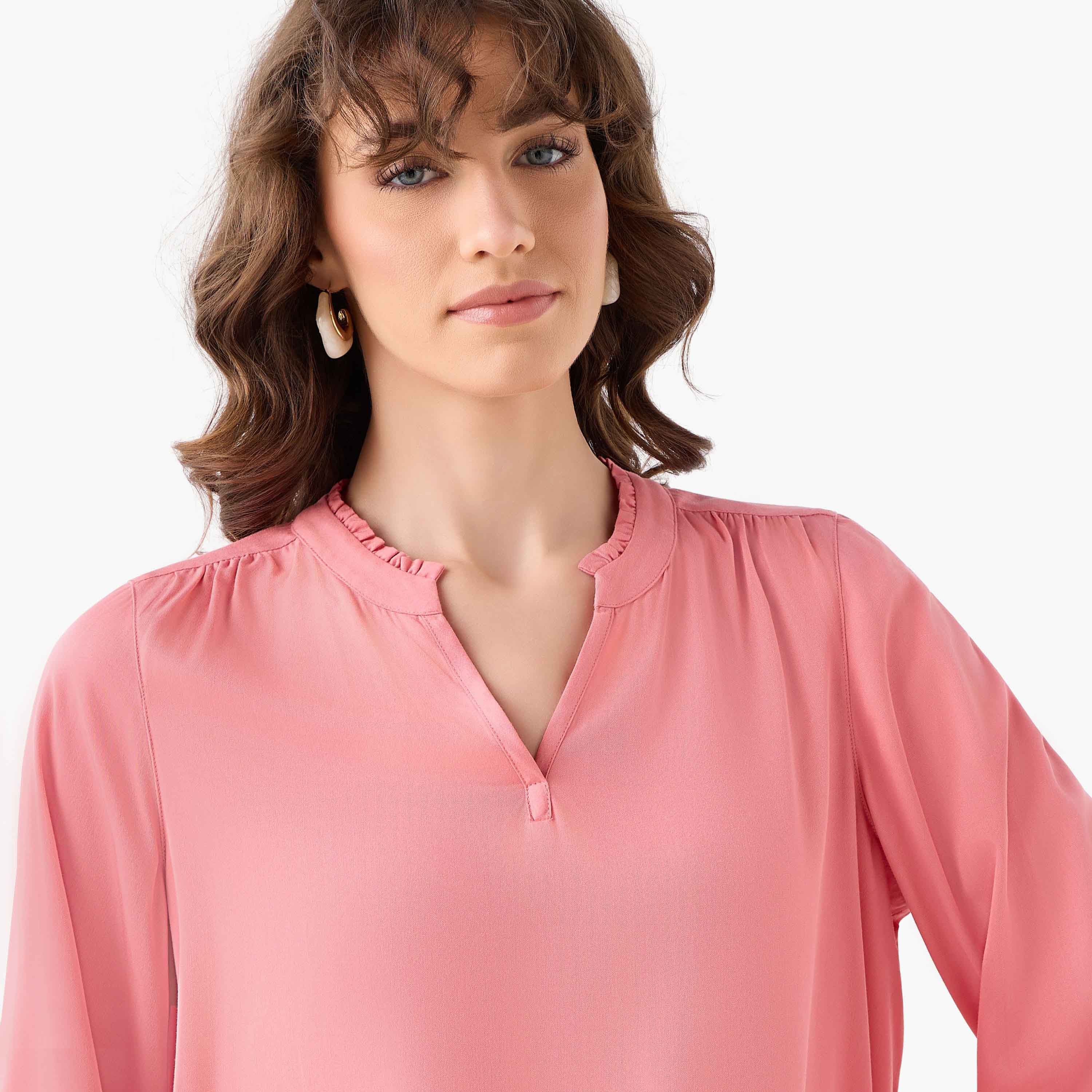Viscose Top with Mandarin Collar-women-clothing-shirtsandblouses-blouses-image-7