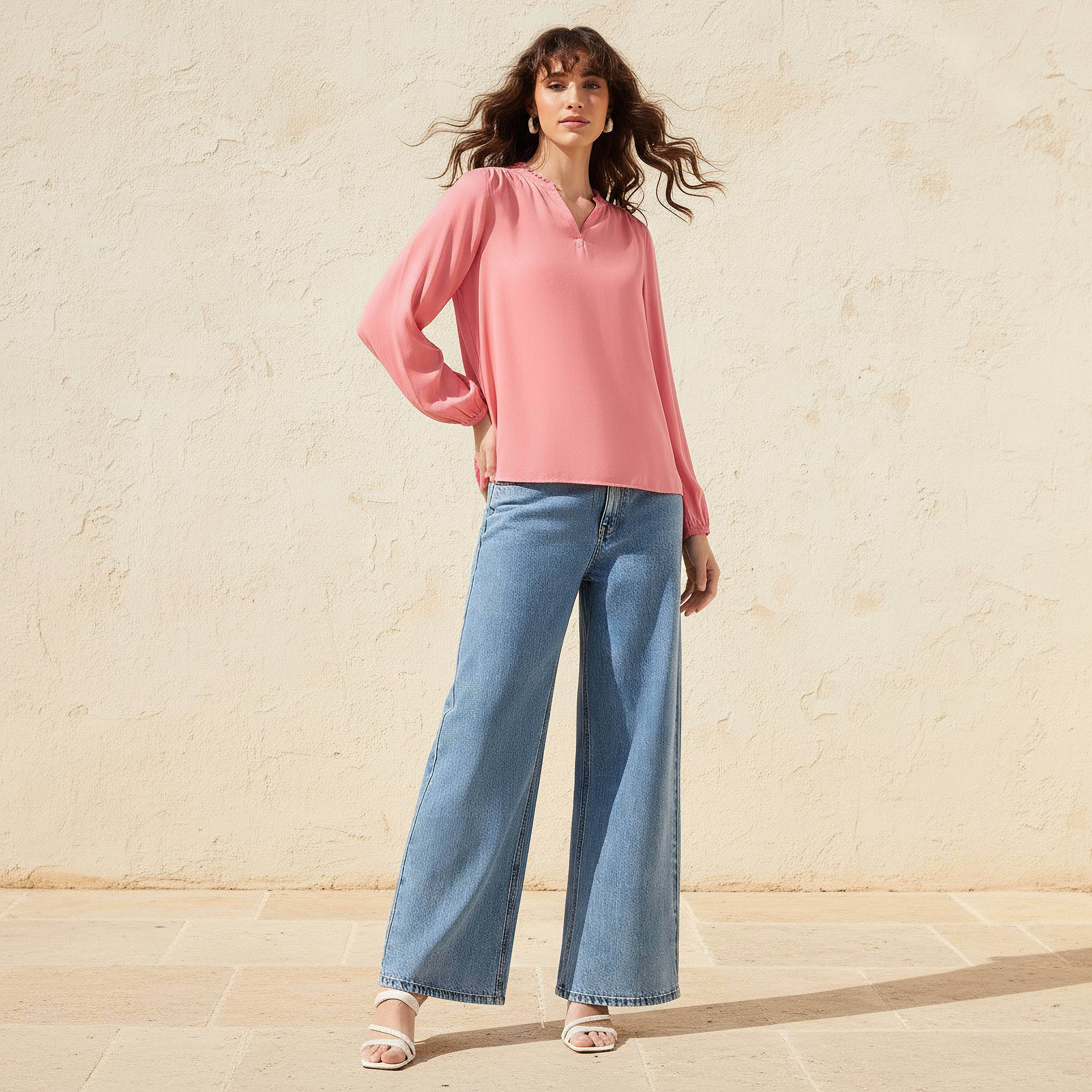 Viscose Top with Mandarin Collar-women-clothing-shirtsandblouses-blouses-image-2