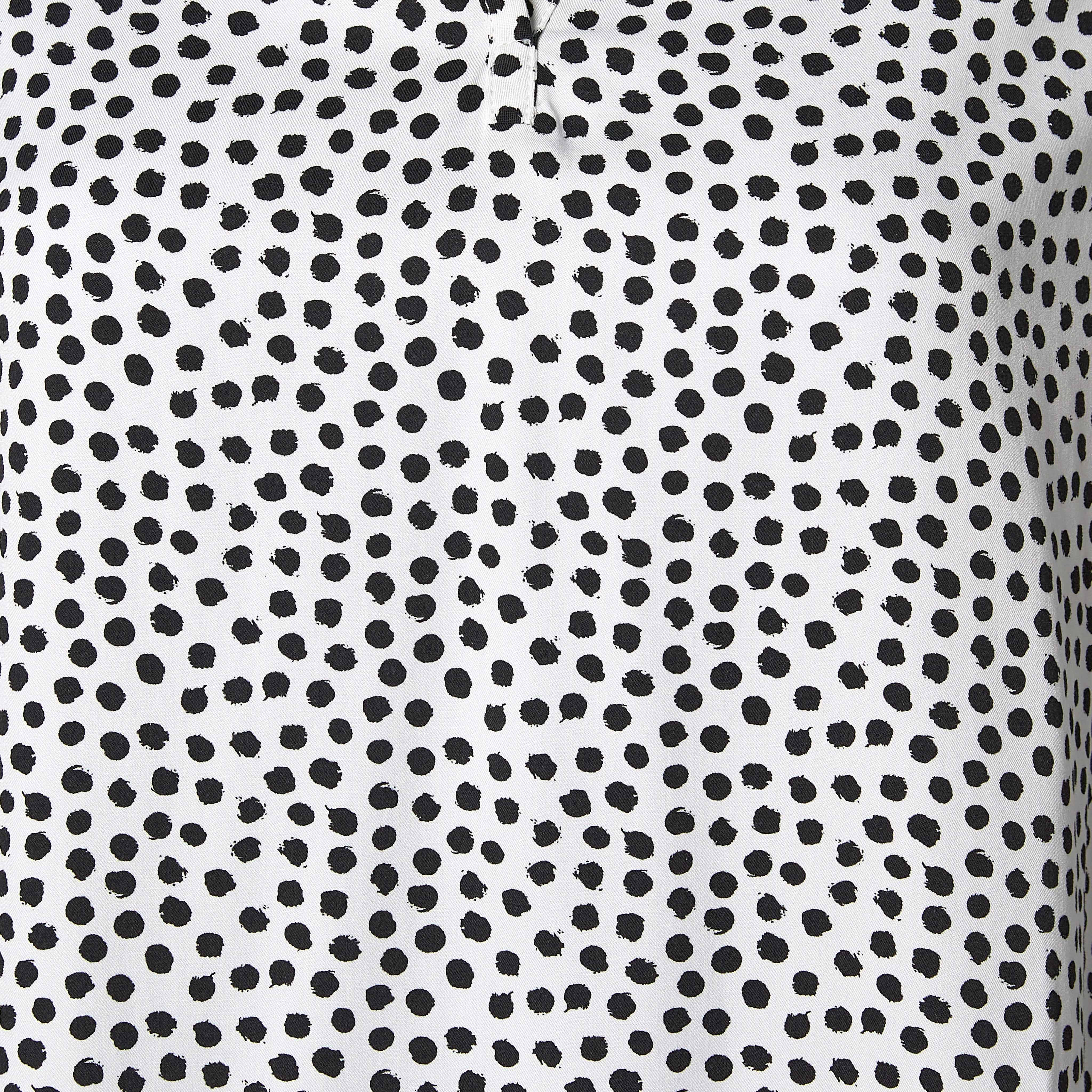 Mandarin Neck Top with Polka Dot Print-women-clothing-shirtsandblouses-blouses-image-2
