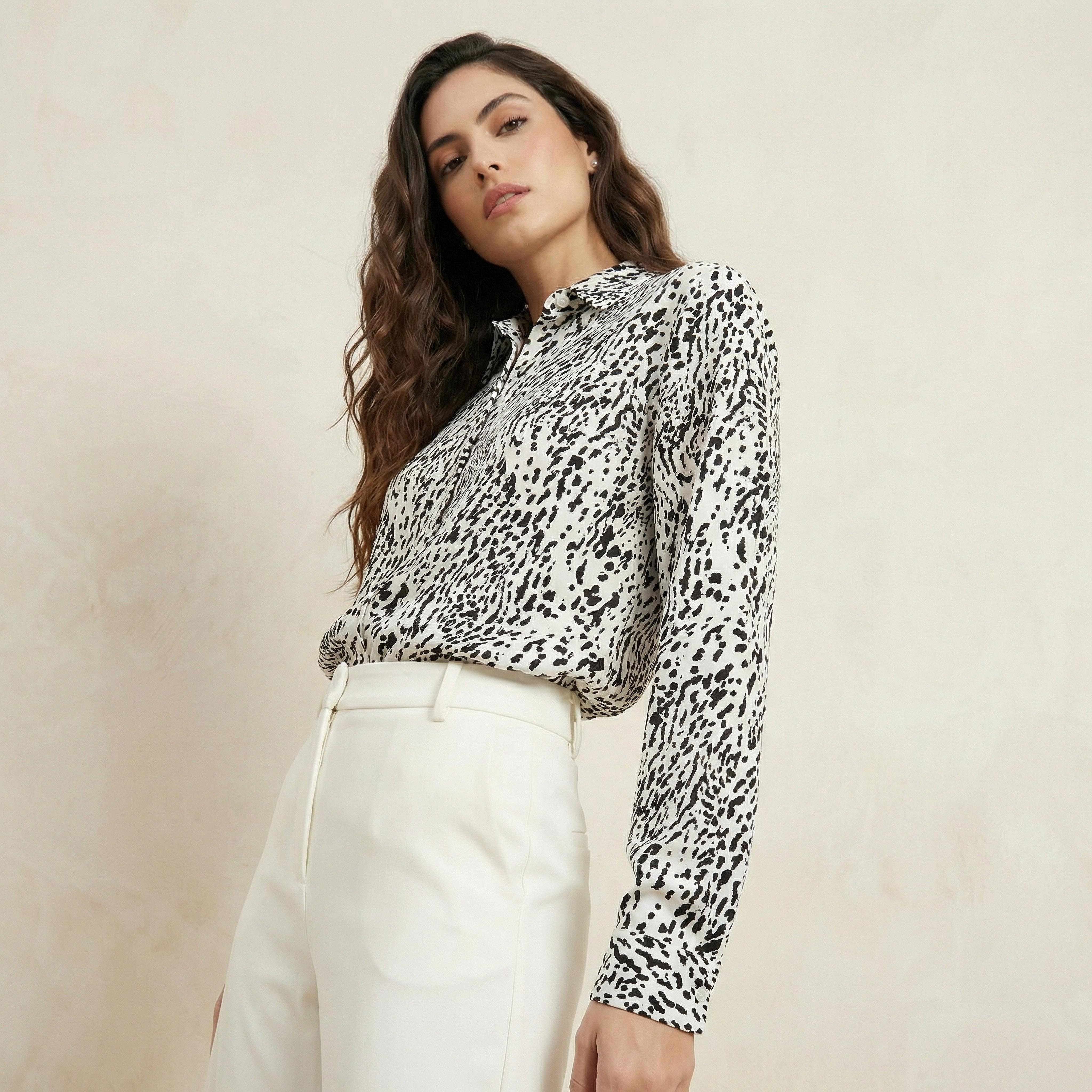 Viscose Shirt with Animal Print-women-clothing-shirtsandblouses-shirts-image-1