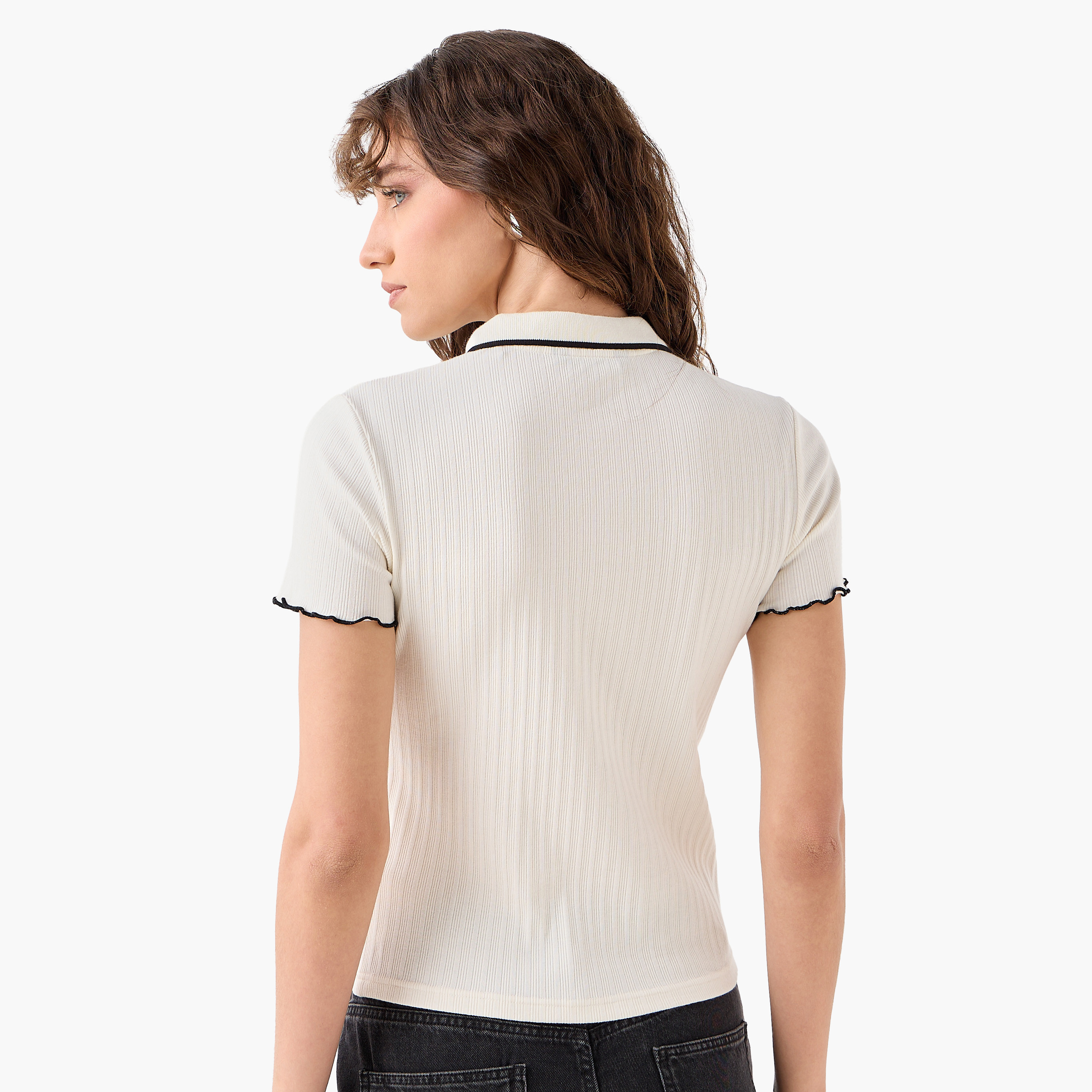 Polo T-shirt with Tipping Detail-women-clothing-tshirts-image-5