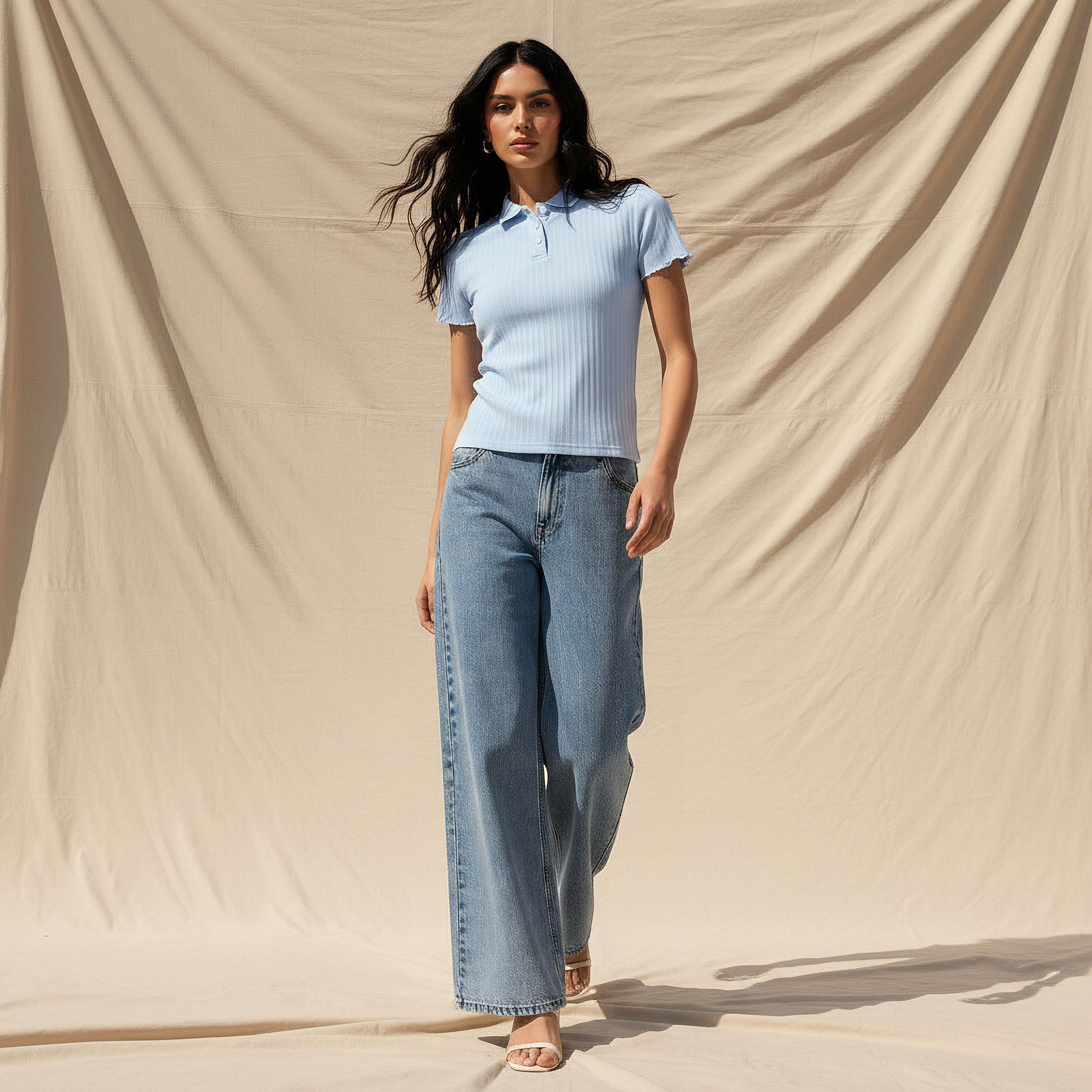 Polo T-shirt with Tipping Detail-women-clothing-tshirts-image-2