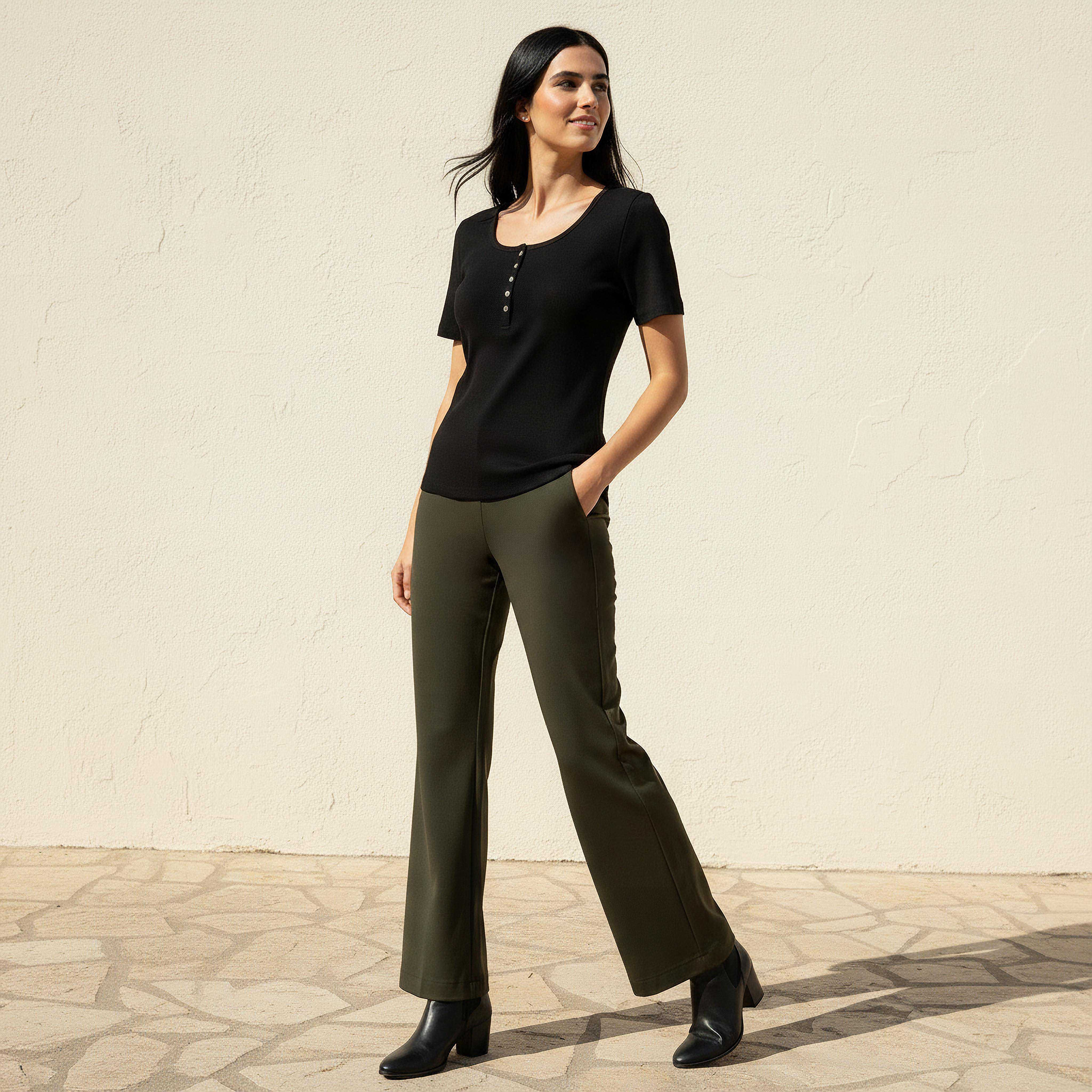 T-shirt with Ribbed Texture-women-clothing-tshirts-image-3