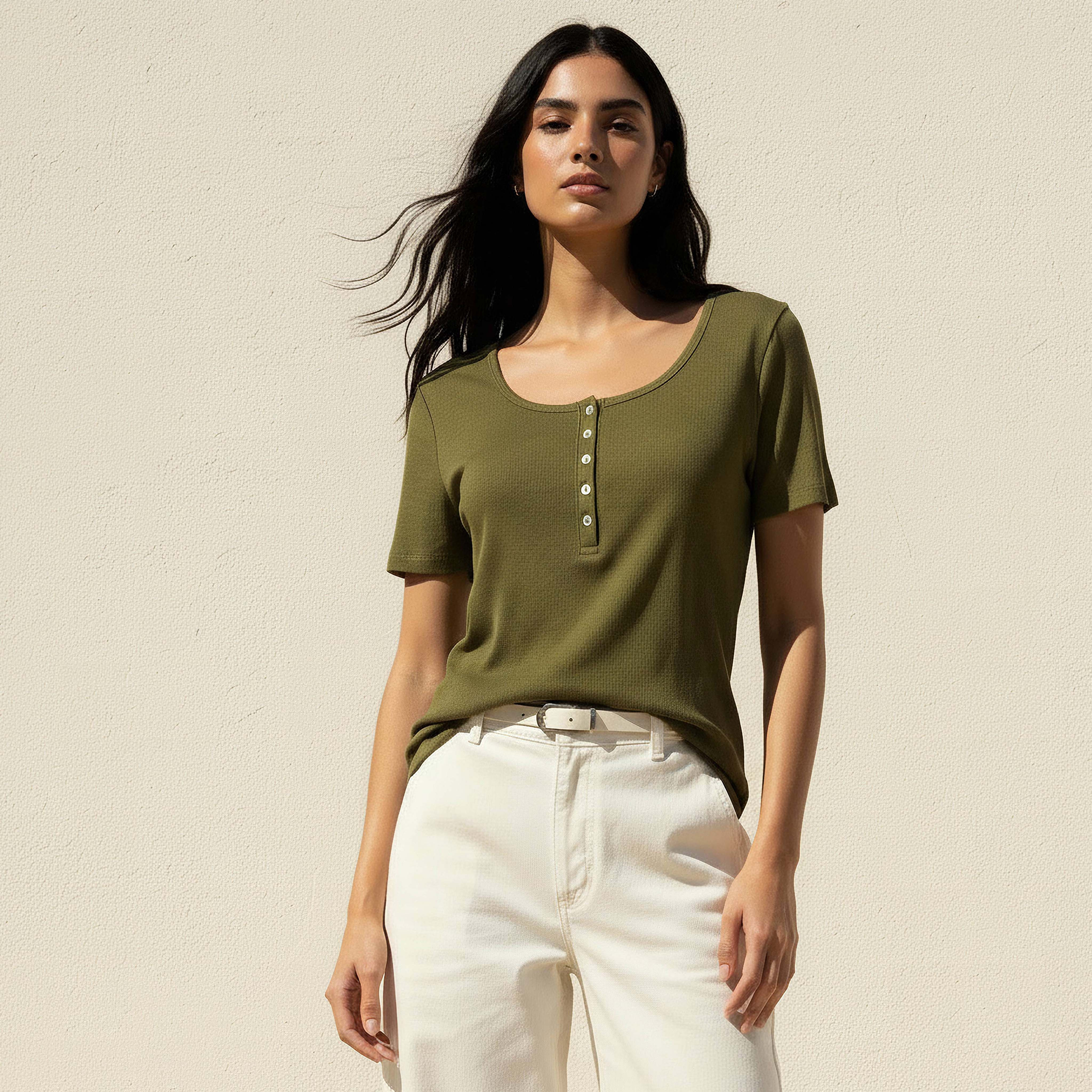 تيشيرت بملمس مضلع بارز-women-clothing-tshirts-image-1