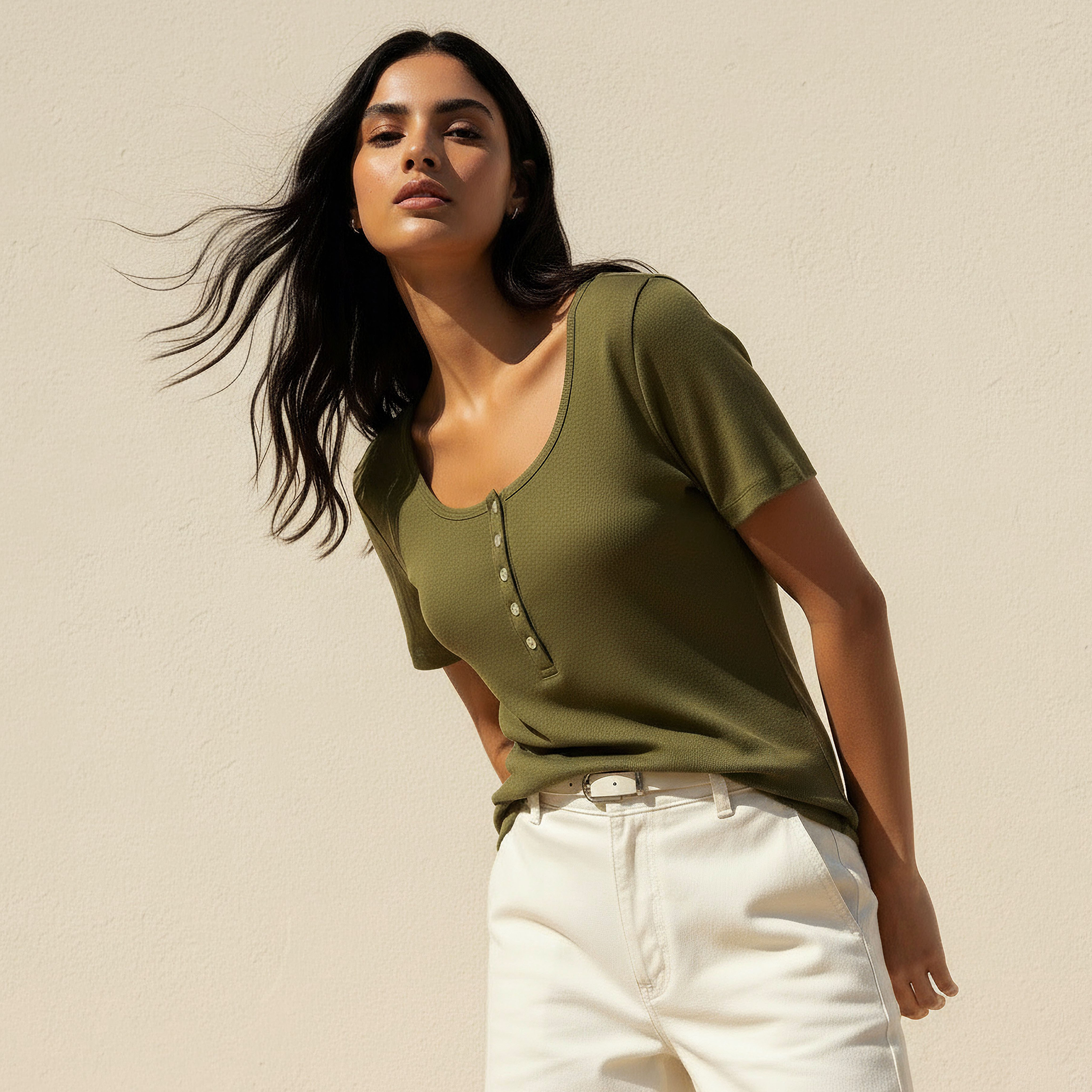 تيشيرت بملمس مضلع بارز-women-clothing-tshirts-image-5