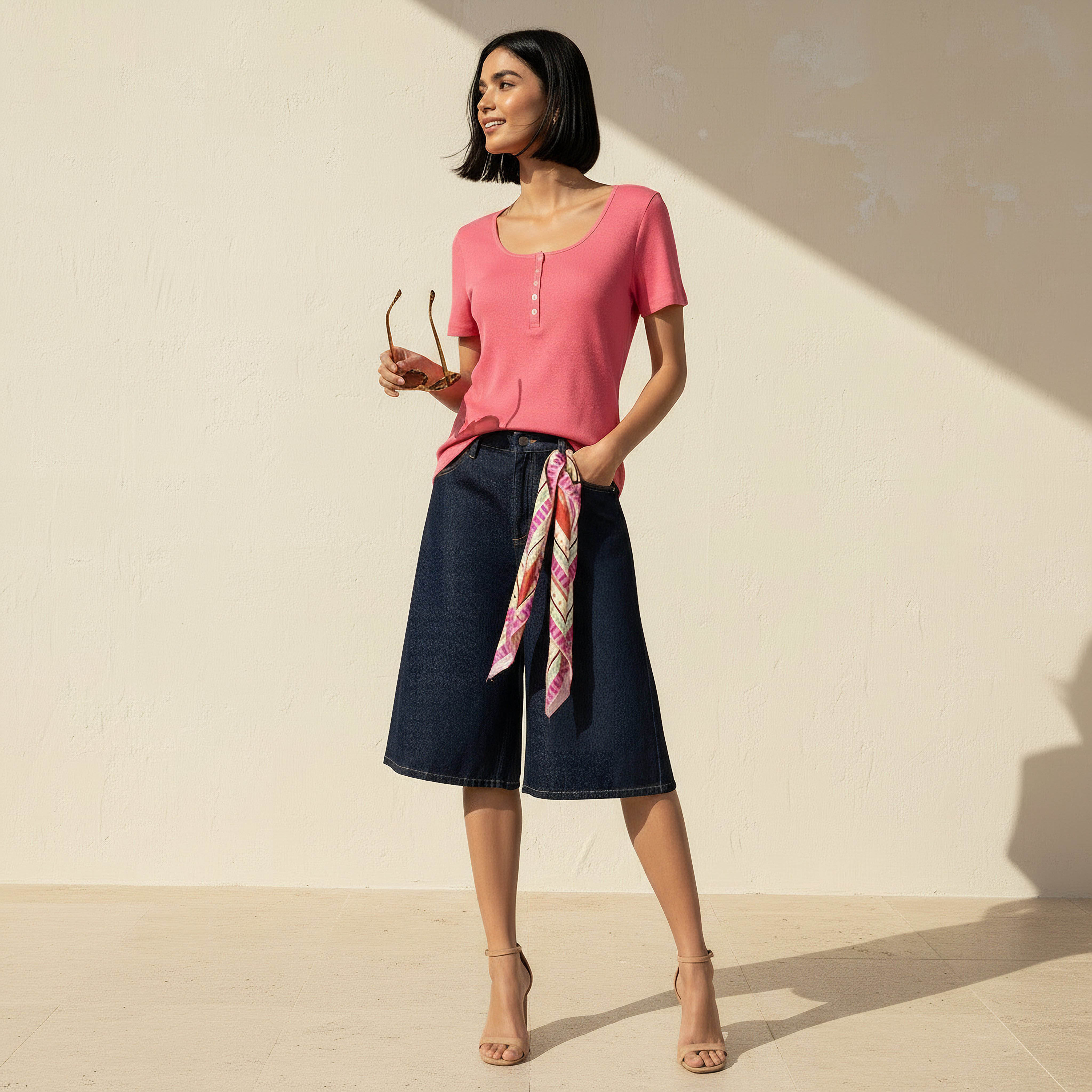 تيشيرت بملمس مضلع بارز-women-clothing-tshirts-image-3