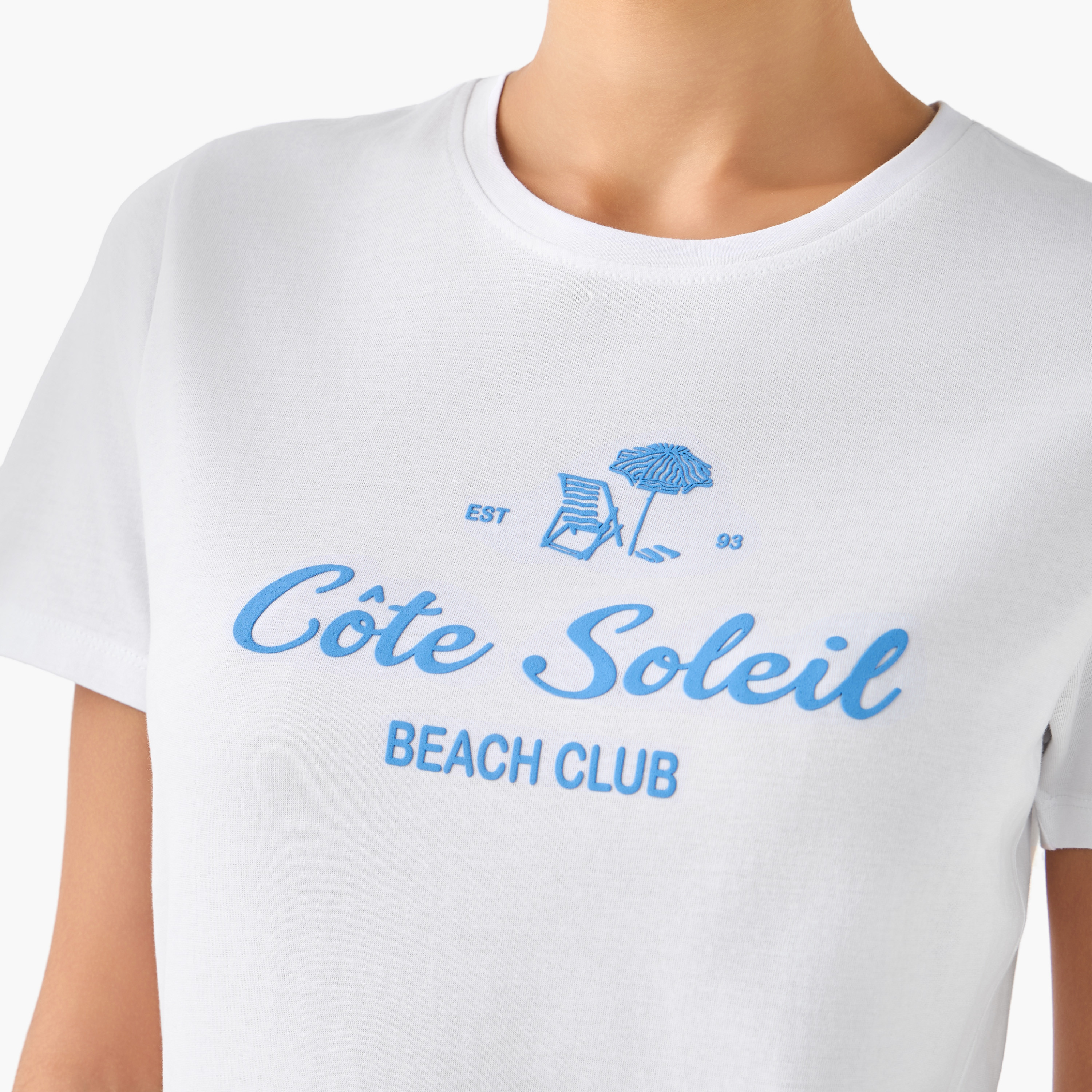 Regular Fit Cotton T-shirt with Typographic Print-women-clothing-tshirts-image-6