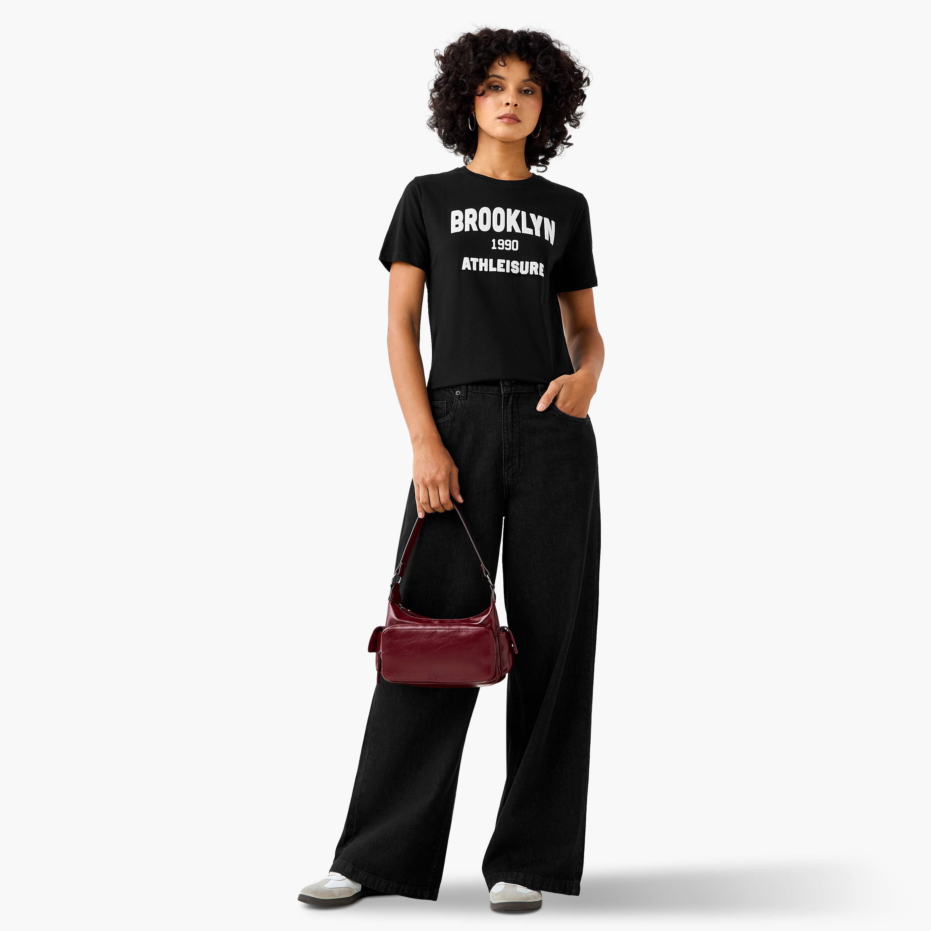 Regular Fit Cotton T-shirt with Print-women-clothing-tshirts-image-2