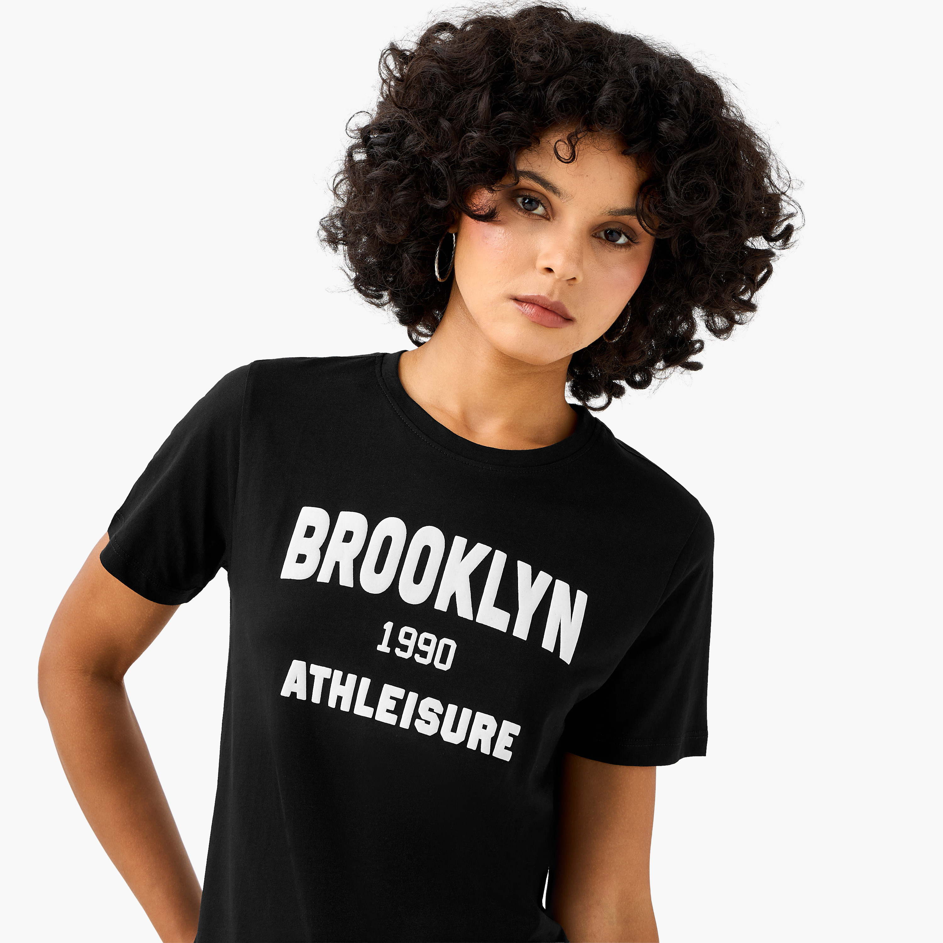 Regular Fit Cotton T-shirt with Print-women-clothing-tshirts-image-5