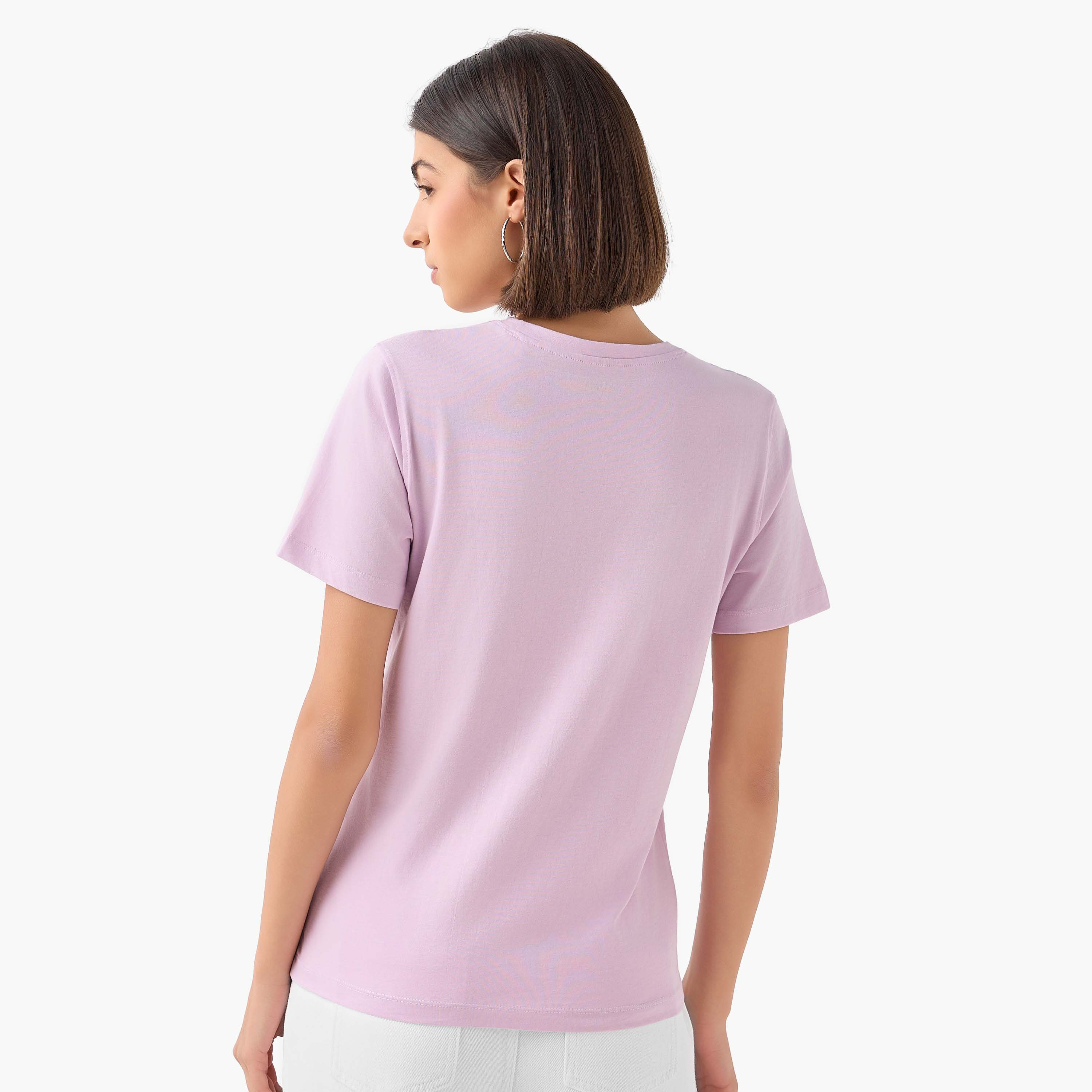 Regular Fit Cotton T-shirt with Varsity Print-women-clothing-tshirts-image-3
