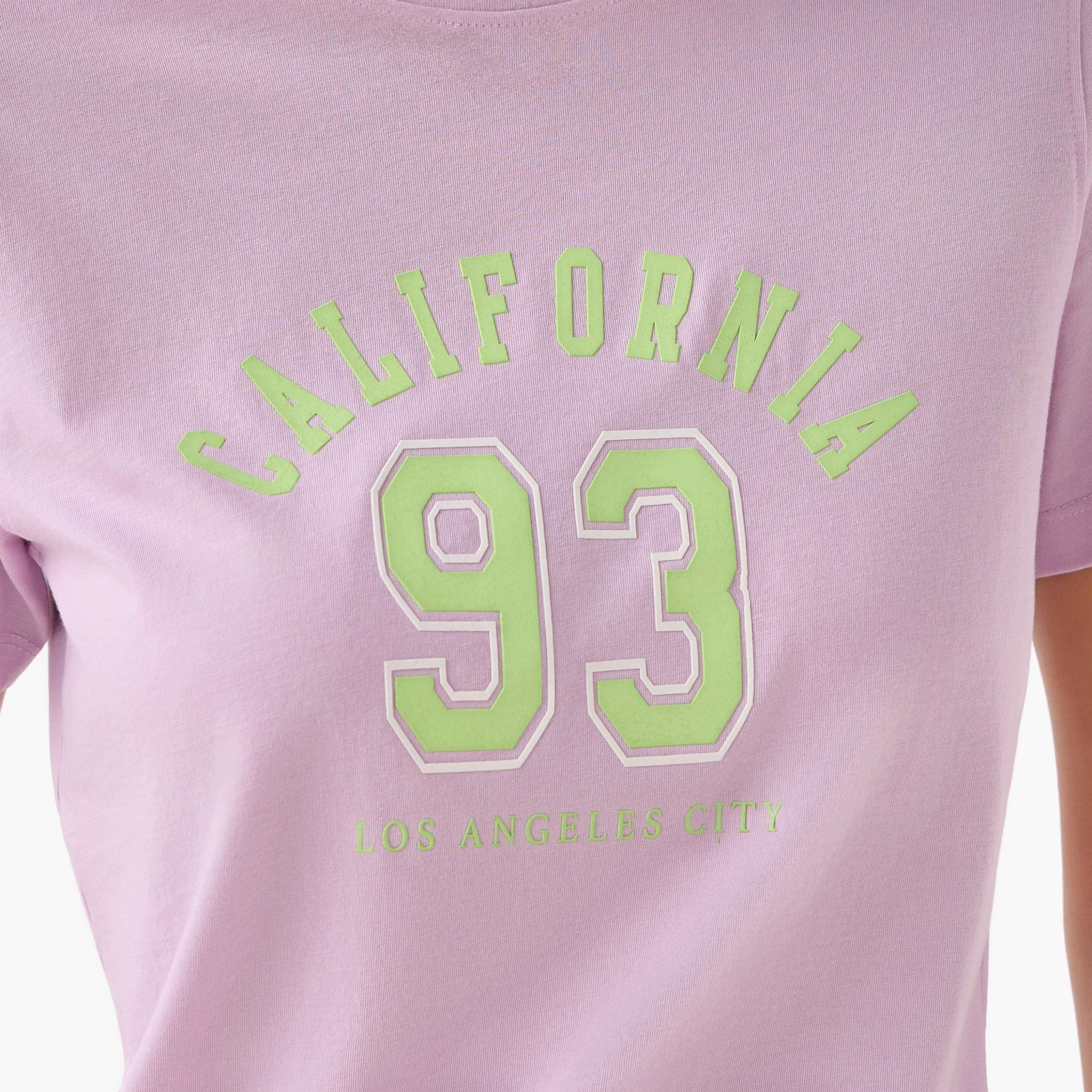 Regular Fit Cotton T-shirt with Varsity Print-women-clothing-tshirts-image-4
