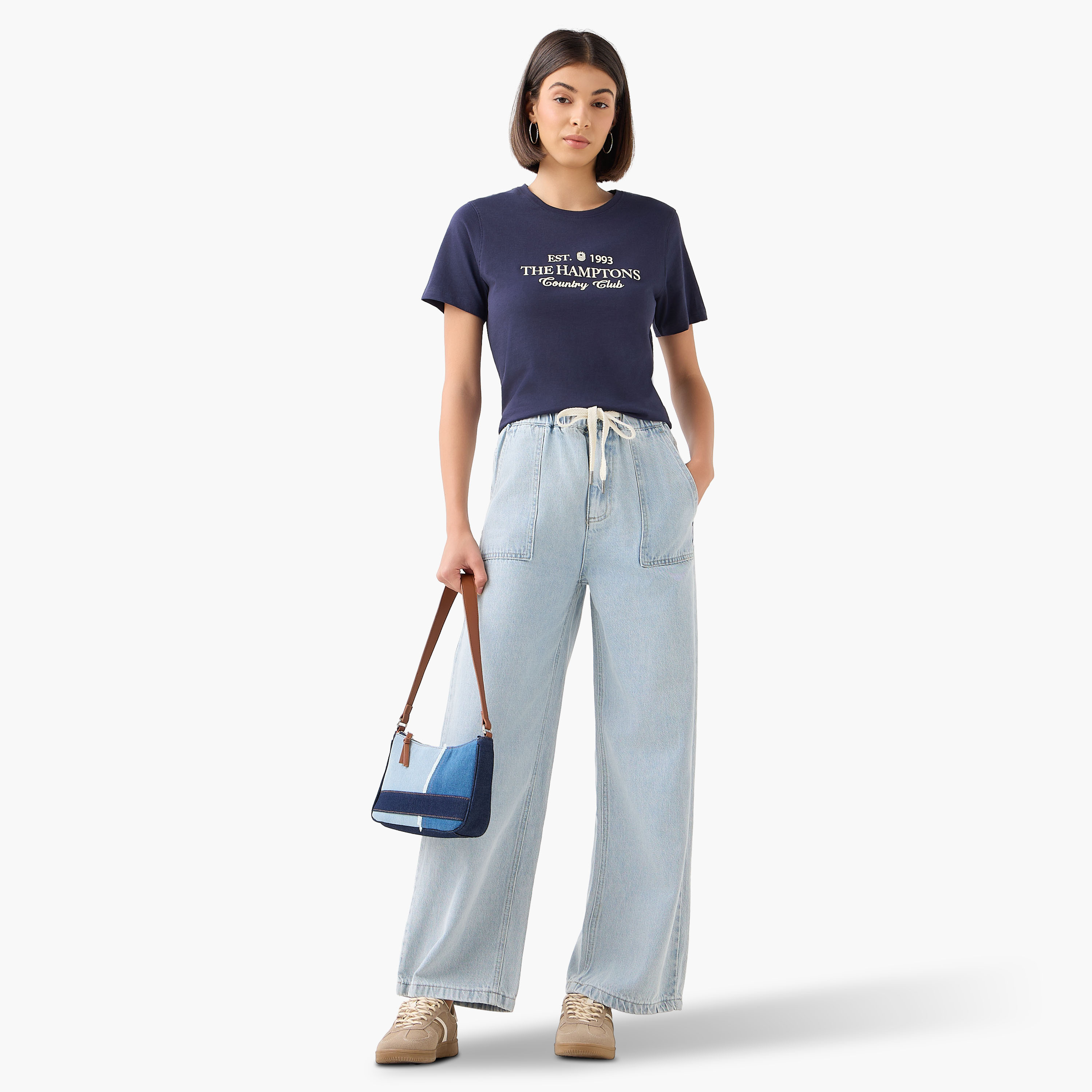 تيشيرت قطن بقصّة عادية وطبعات-women-clothing-tshirts-image-2