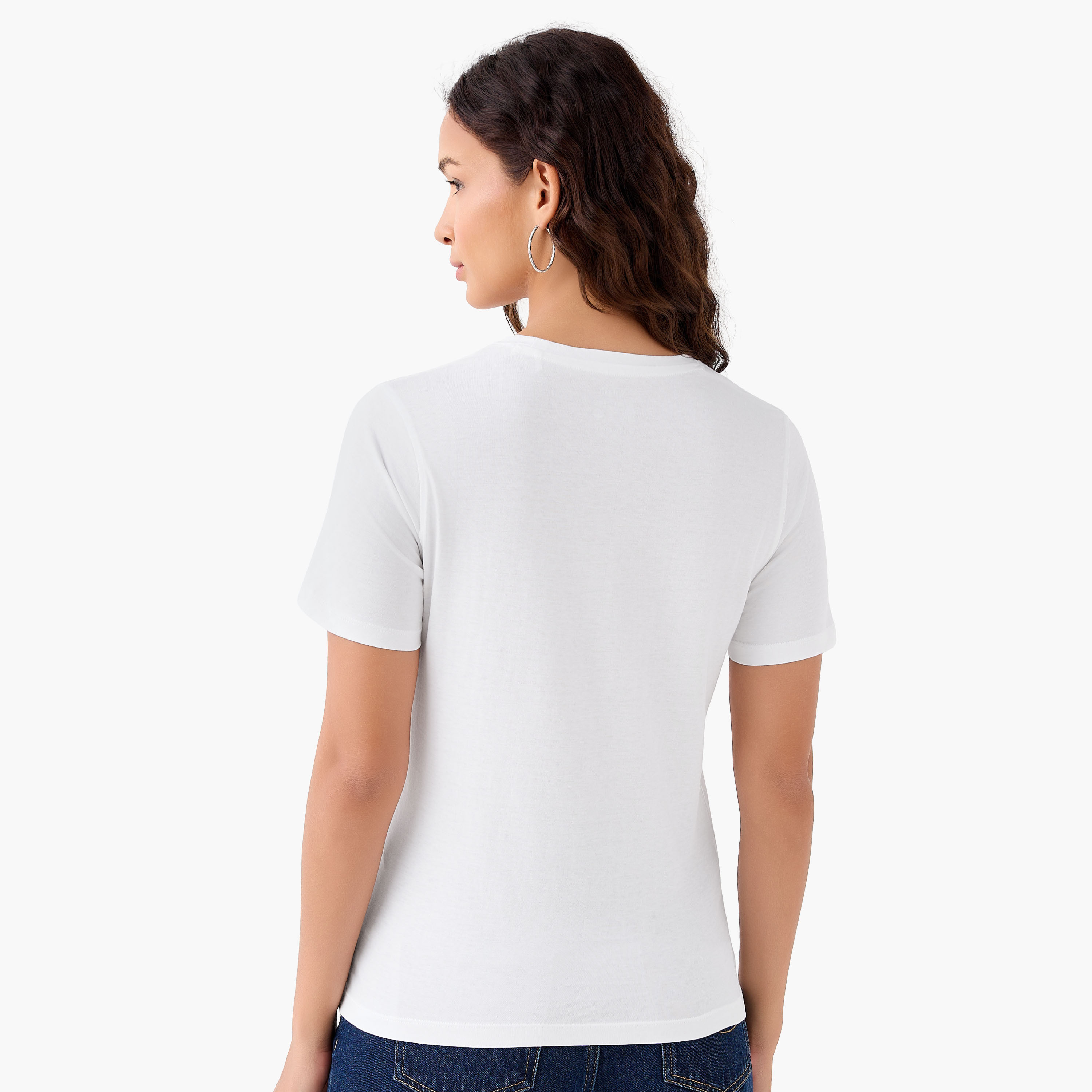 Regular Fit Cotton T-shirt with Graphic Print-women-clothing-tshirts-image-4