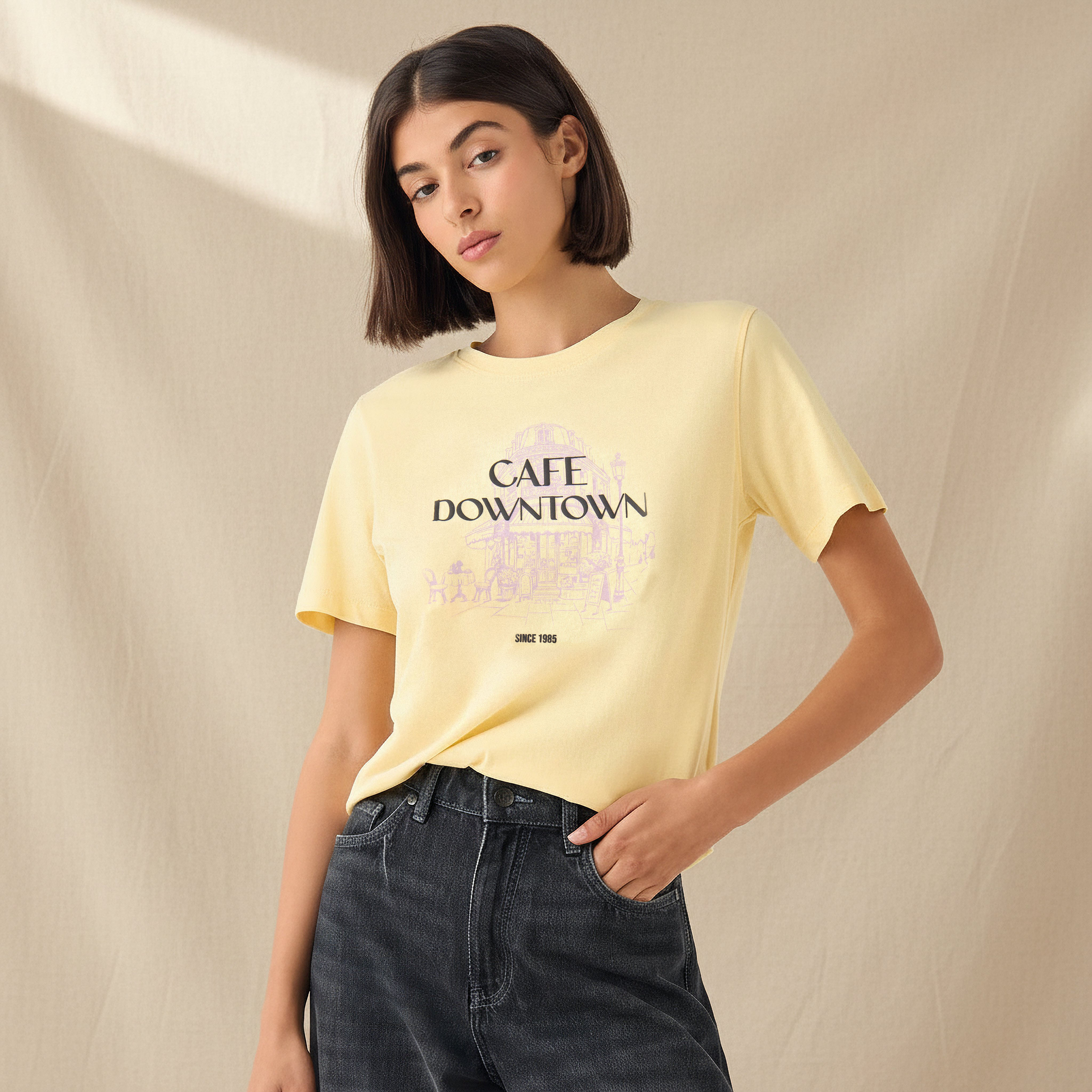 Regular Fit Cotton T-shirt with Sketch Art Print-PROMO_SP_SA_BUNDLE_2FOR39_020226-image-1