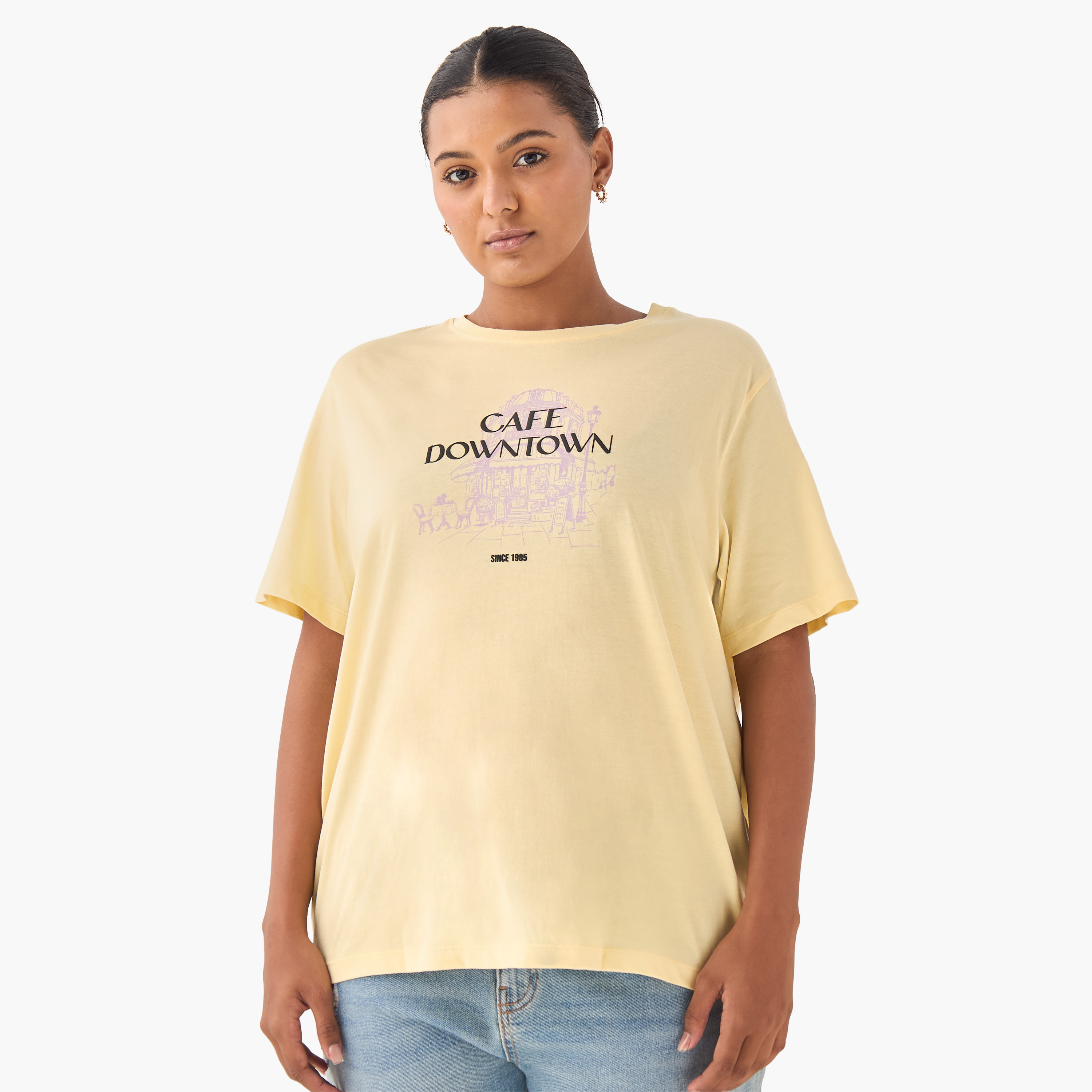 Regular Fit Cotton T-shirt with Sketch Art Print-PROMO_SP_SA_BUNDLE_2FOR39_020226-image-2
