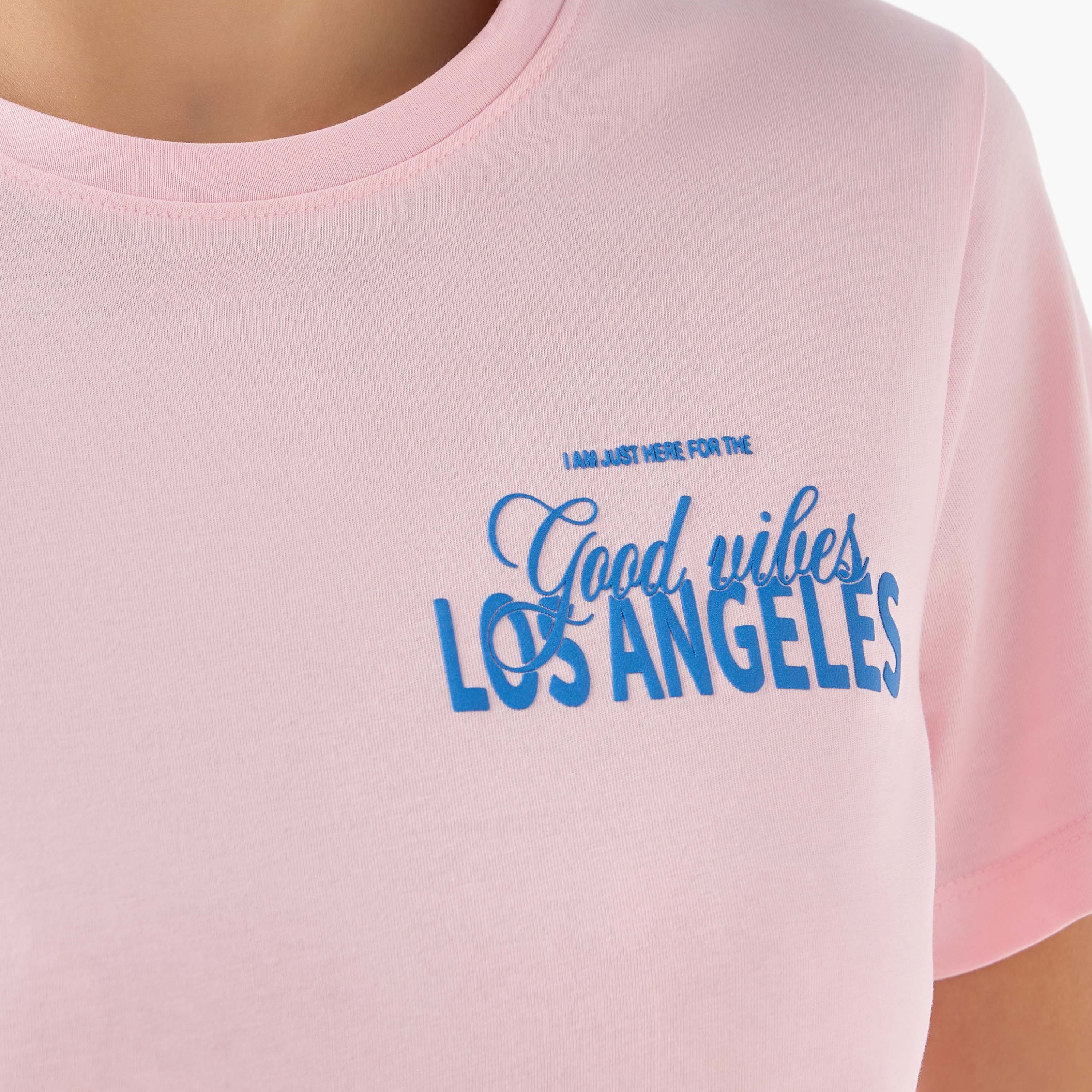 Varsity Los Angeles Print Cotton T-shirt-women-clothing-tshirts-image-5