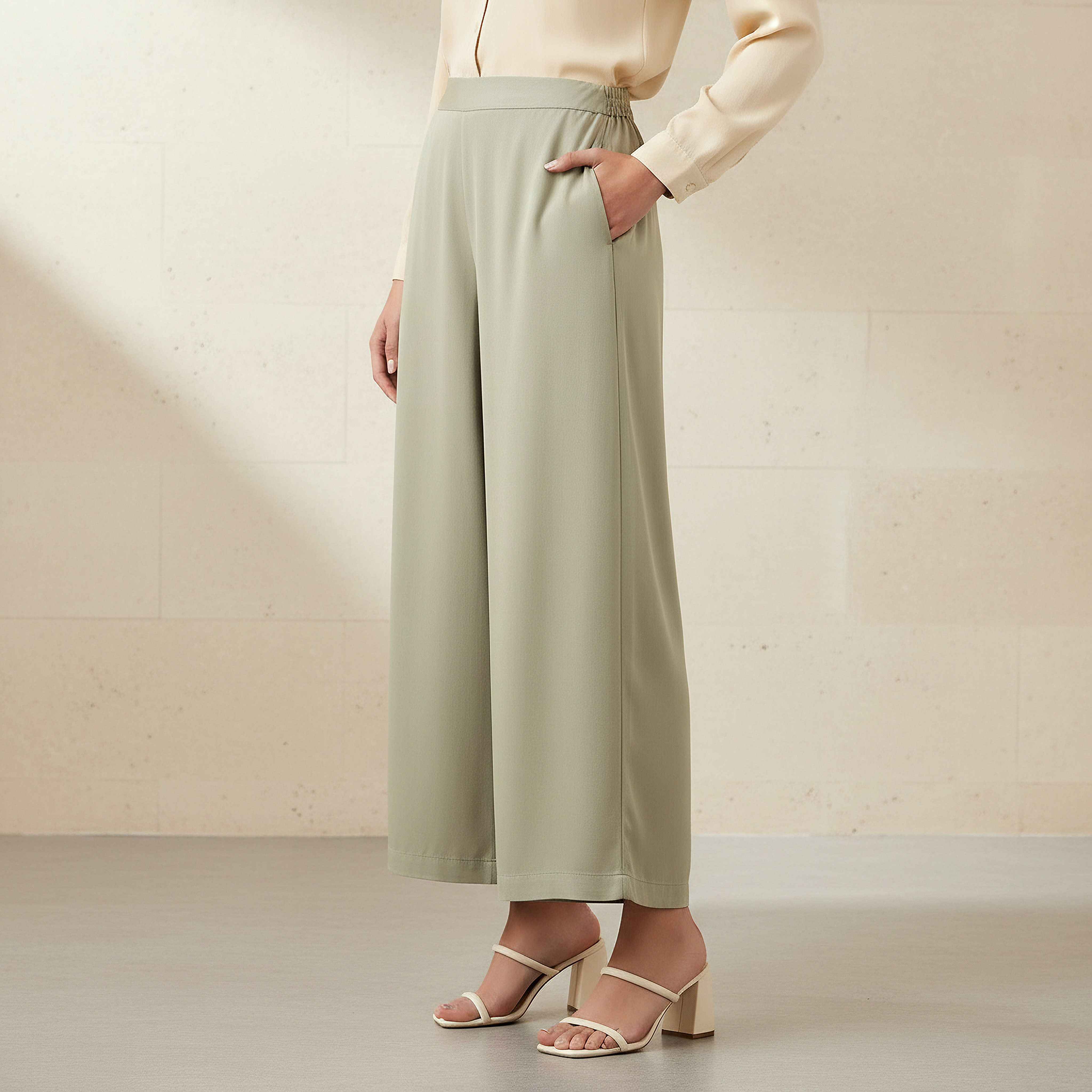 Relaxed Fit Flexi Waist Rayon Palazzo Pants-women-clothing-bottoms-trousers-image-1
