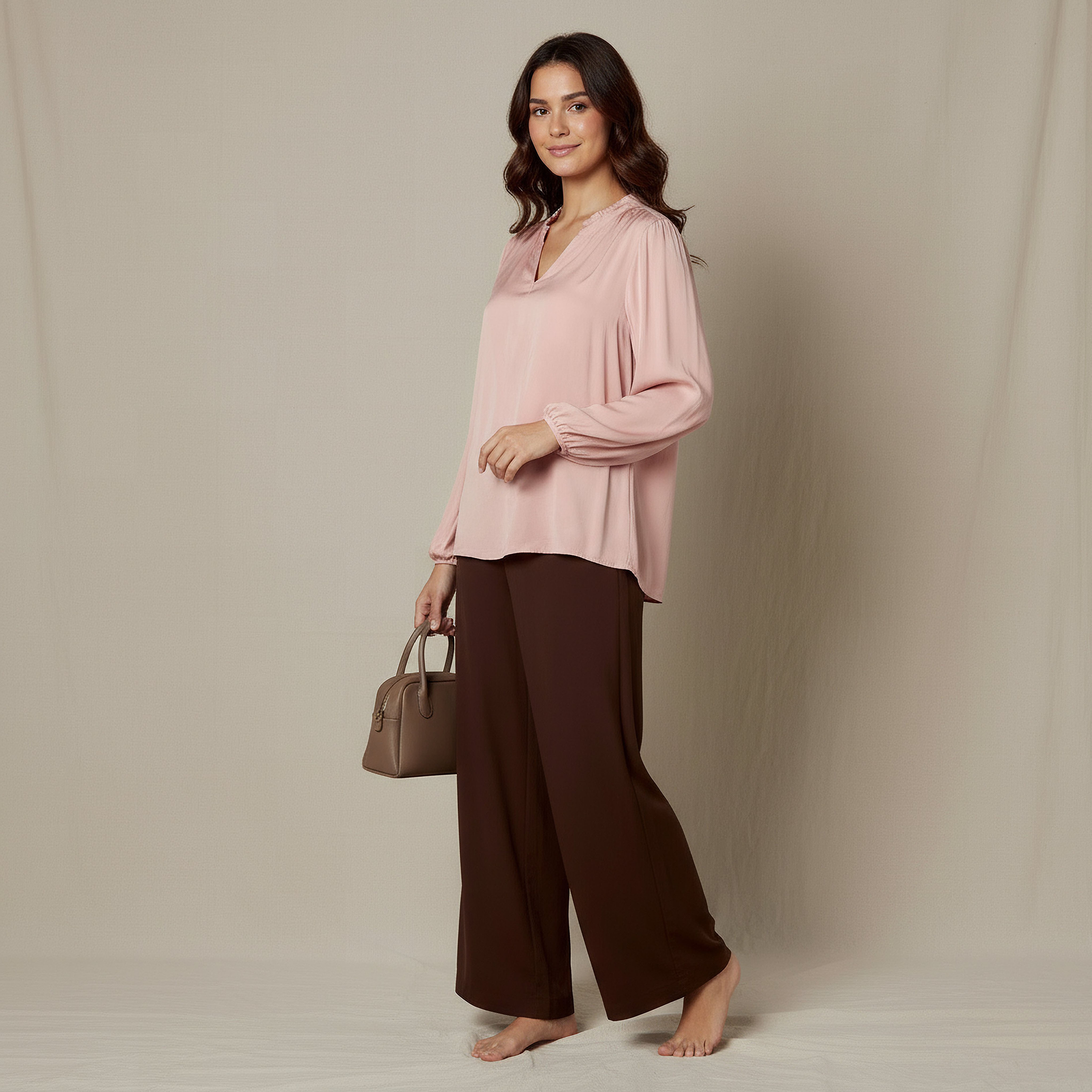 Regular Fit Viscose Top with Mandarin Collar-women-clothing-shirtsandblouses-blouses-image-2