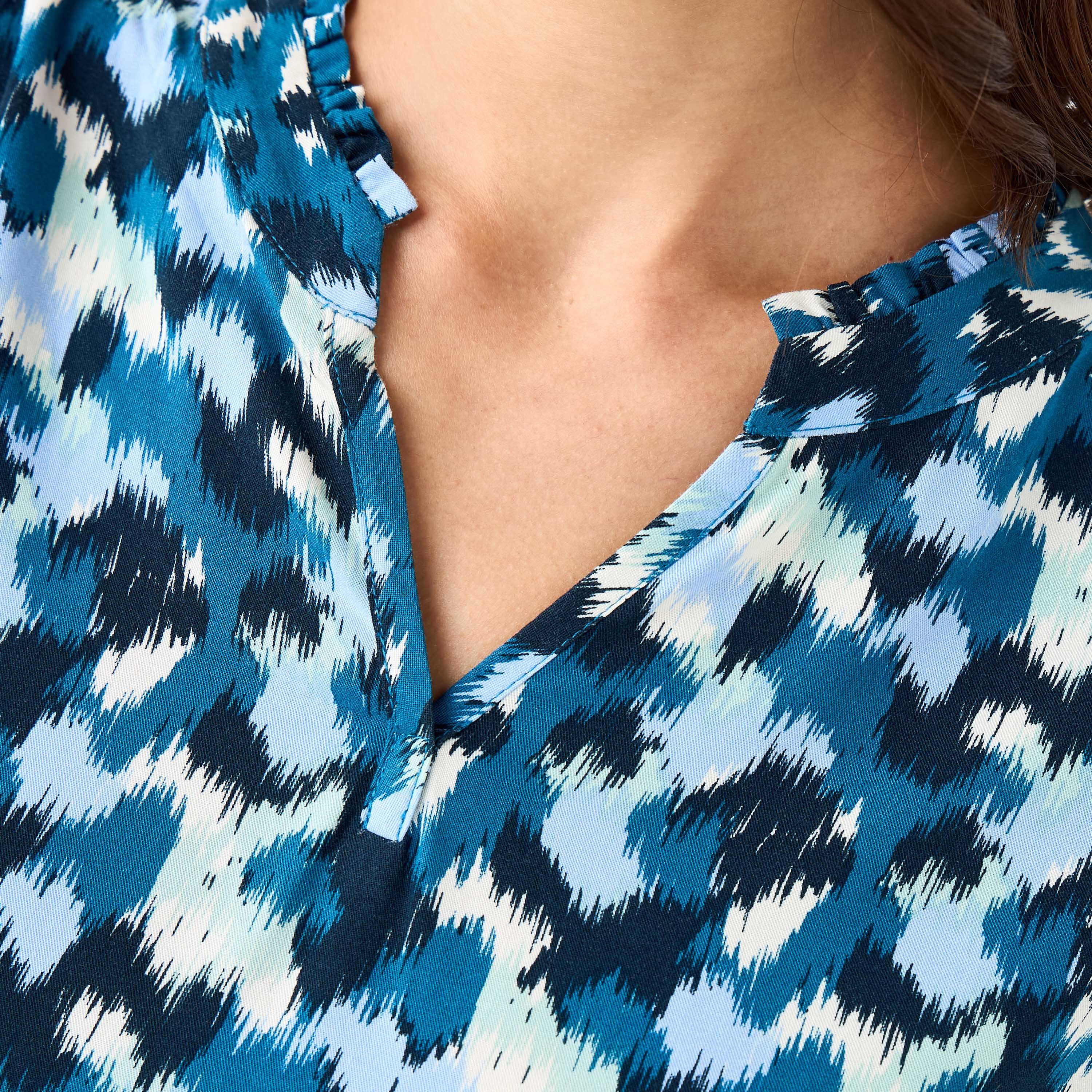 Regular Fit Viscose Top with Mandarin Collar-women-clothing-shirtsandblouses-blouses-image-4