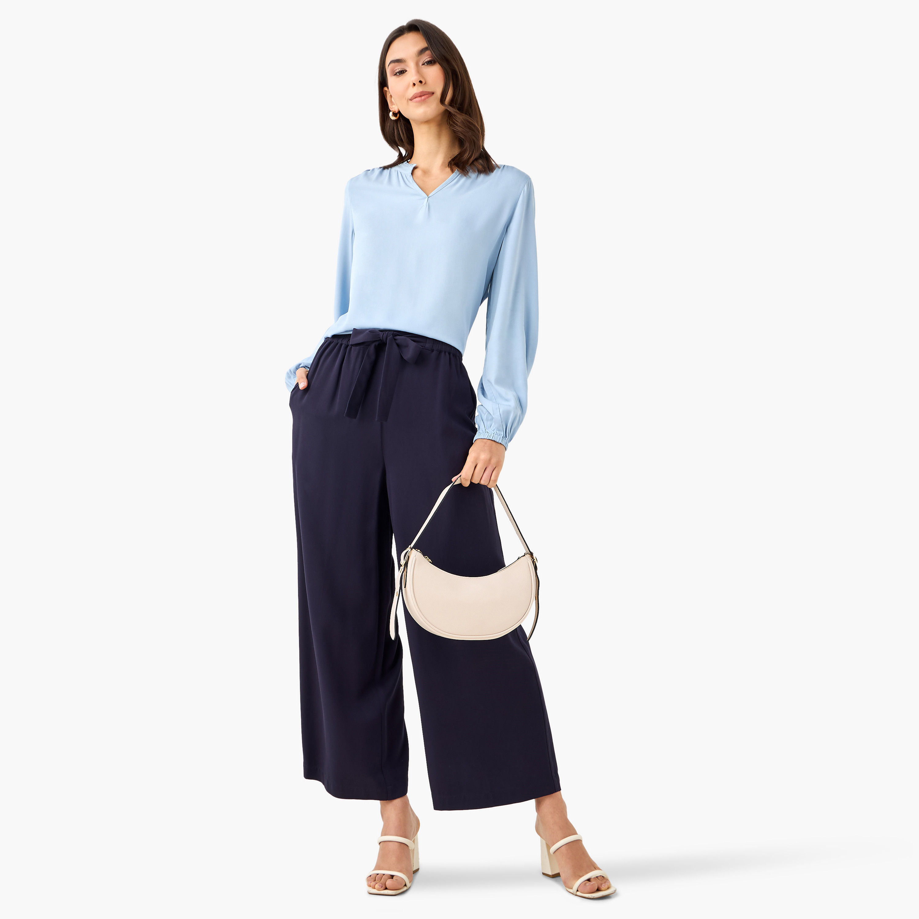 Regular Fit Viscose Top with Mandarin Collar-women-clothing-shirtsandblouses-blouses-image-2