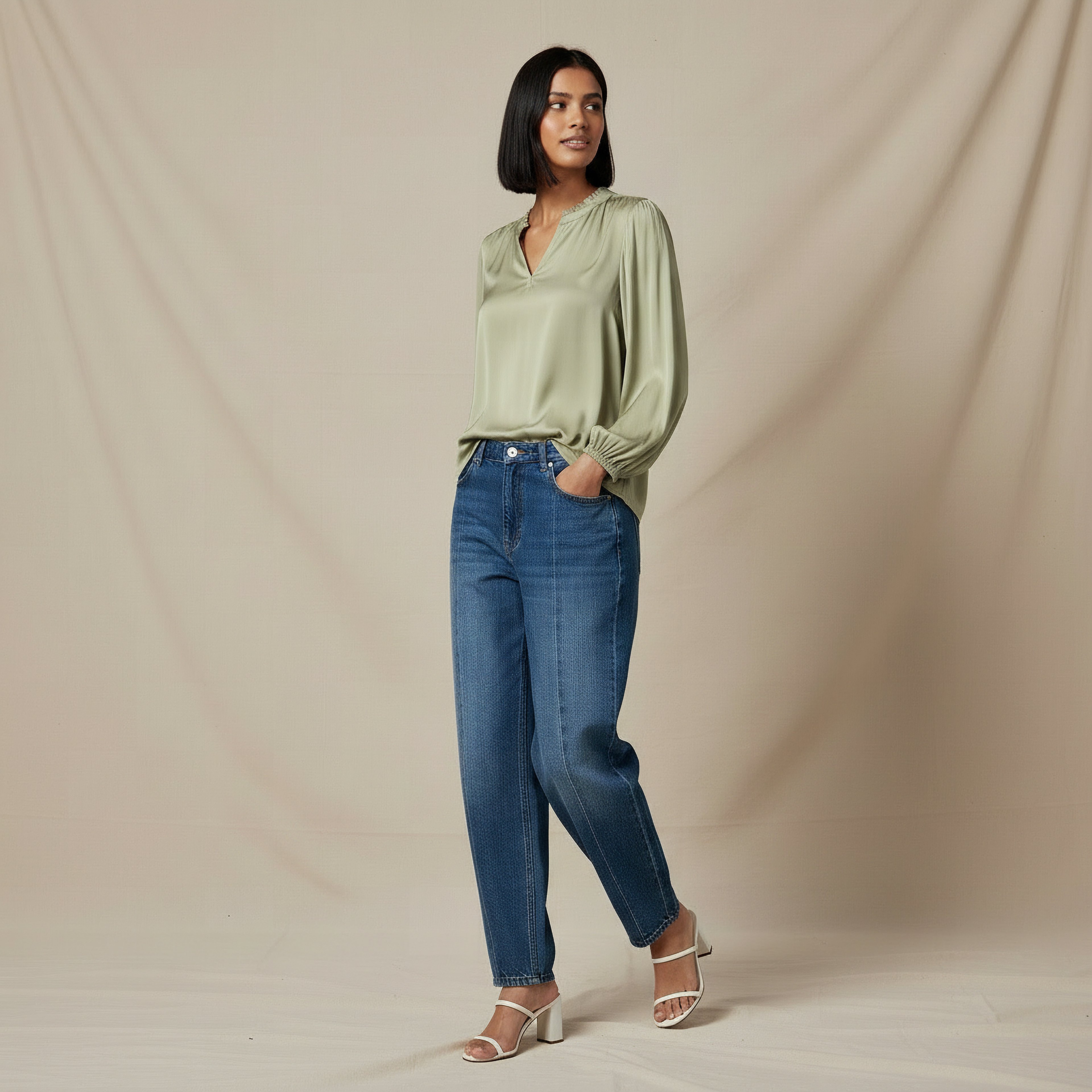 Regular Fit Viscose Top with Ruffle Trim-women-clothing-shirtsandblouses-blouses-image-2