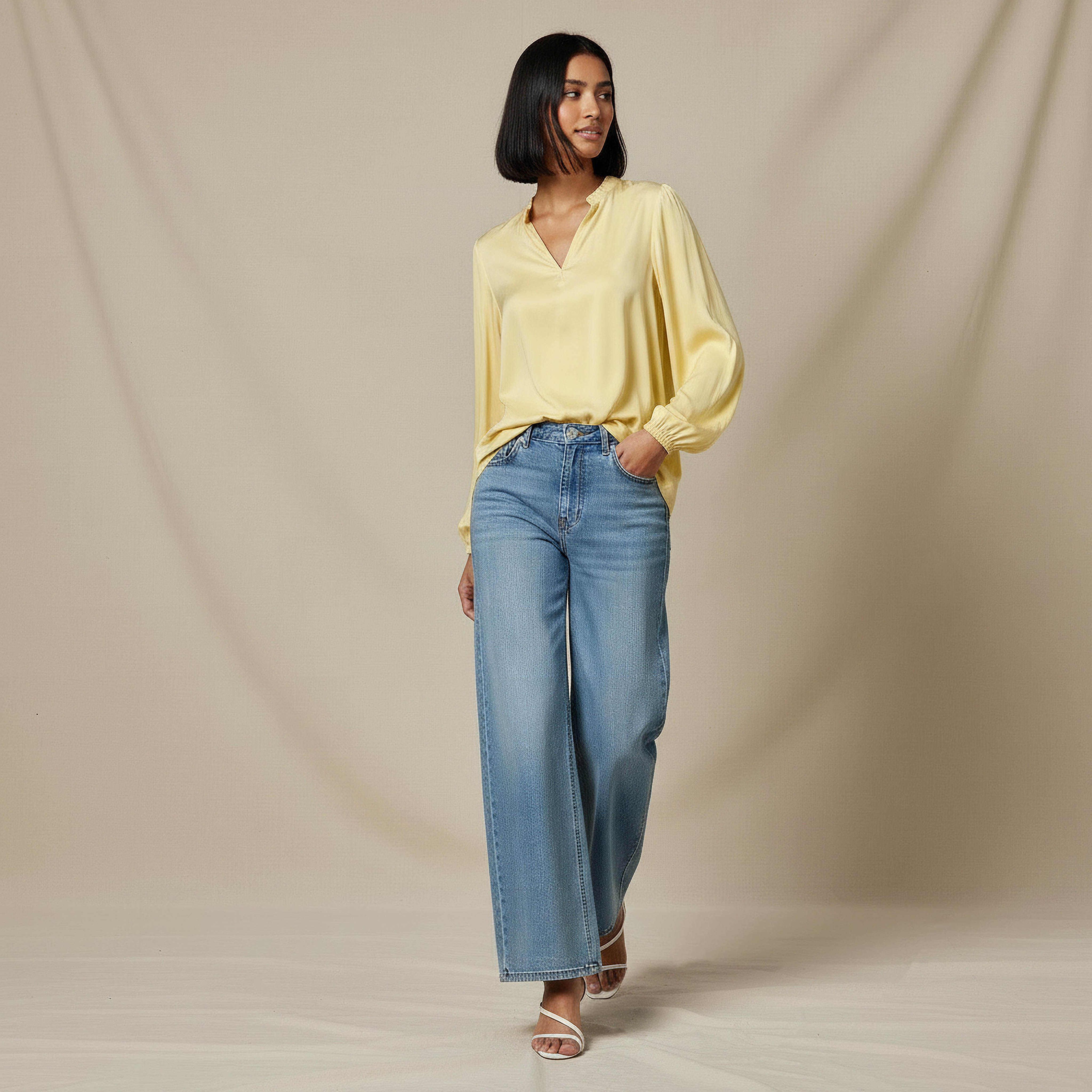 Regular Fit Viscose Top with Ruffle Trim-women-clothing-shirtsandblouses-blouses-image-2
