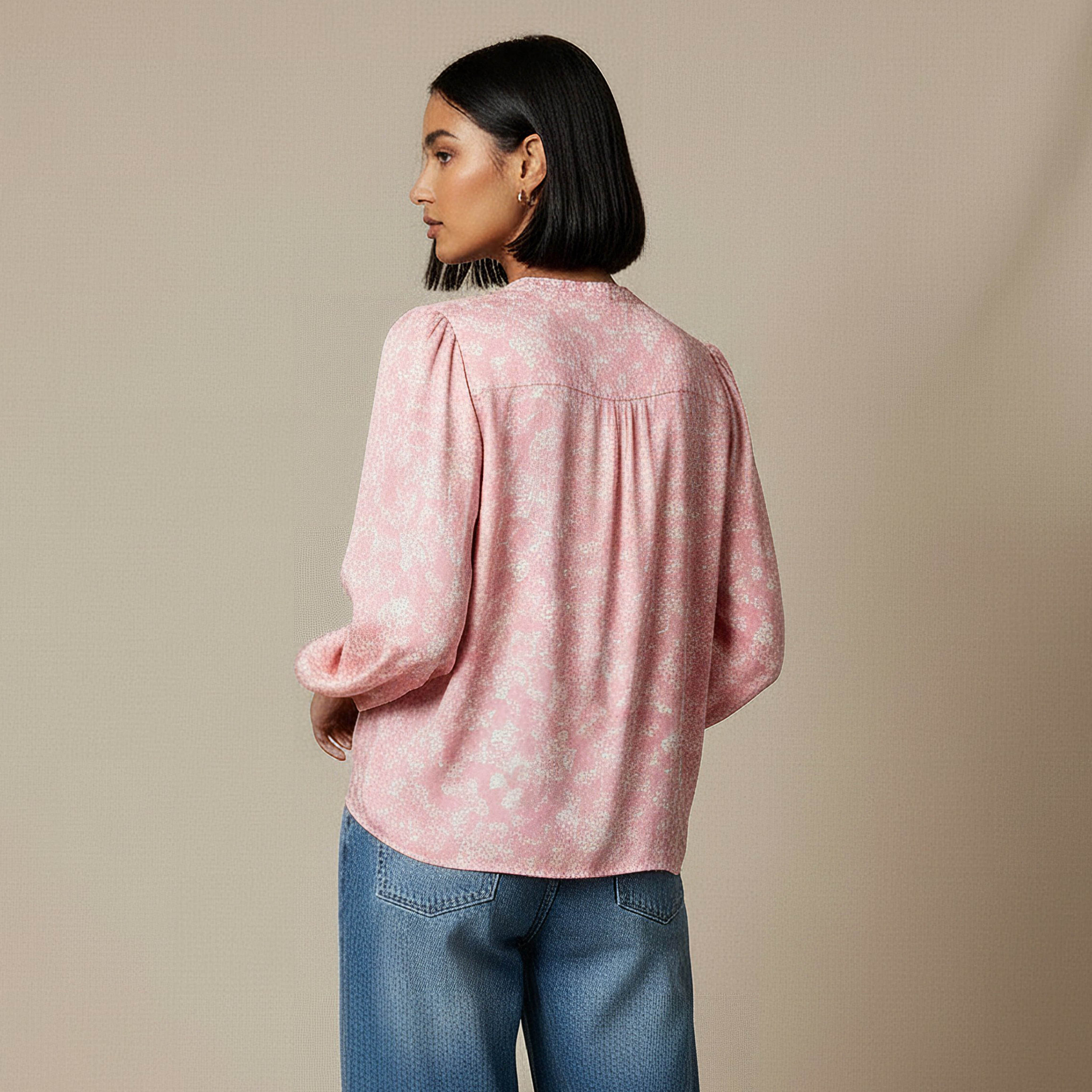 Regular Fit Viscose Mandarin Neck Top with Floral Print-women-clothing-shirtsandblouses-blouses-image-4